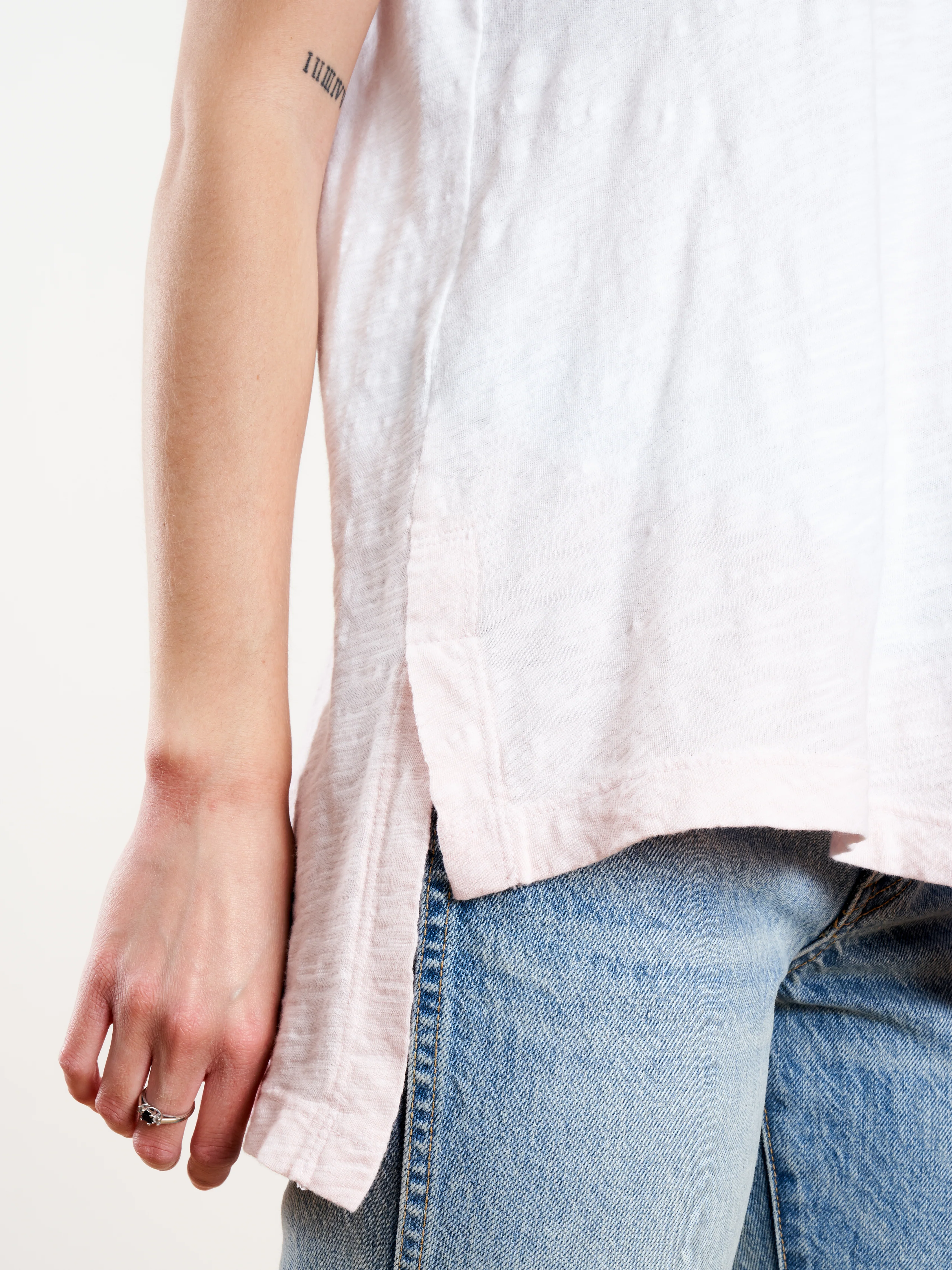 shrunken scoop s/s double dip tee - baby pink - Image 6