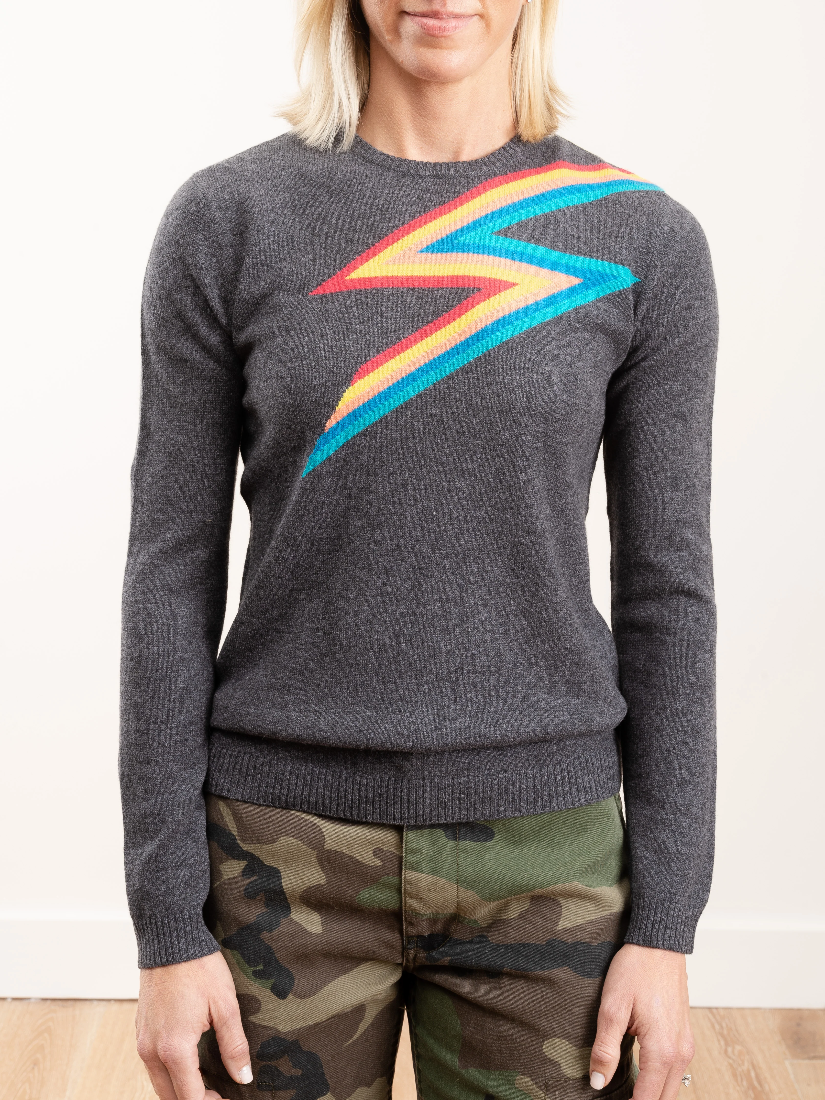 crewneck pullover - charcoal - Image 2