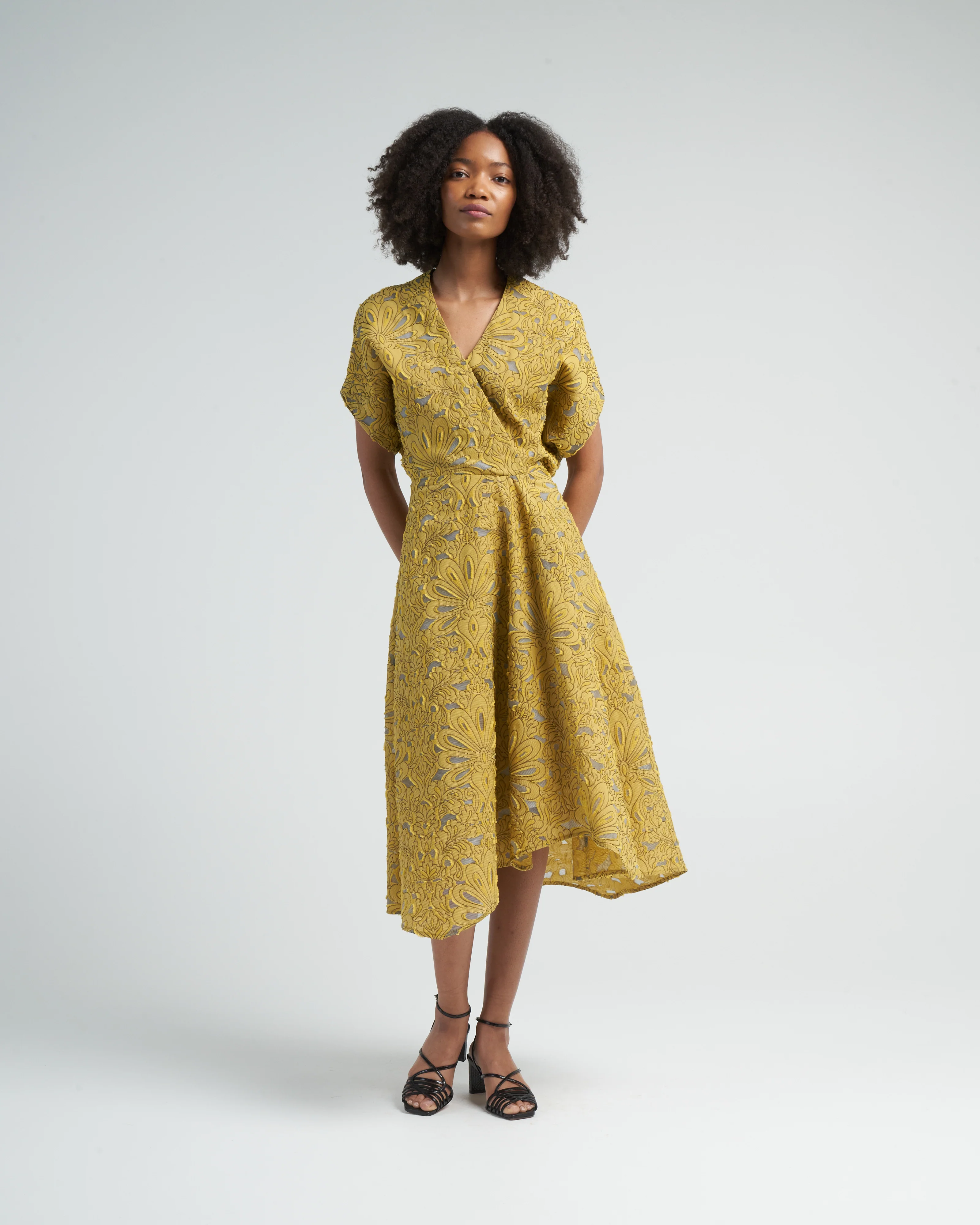 aki wave dress - canary - Image 2