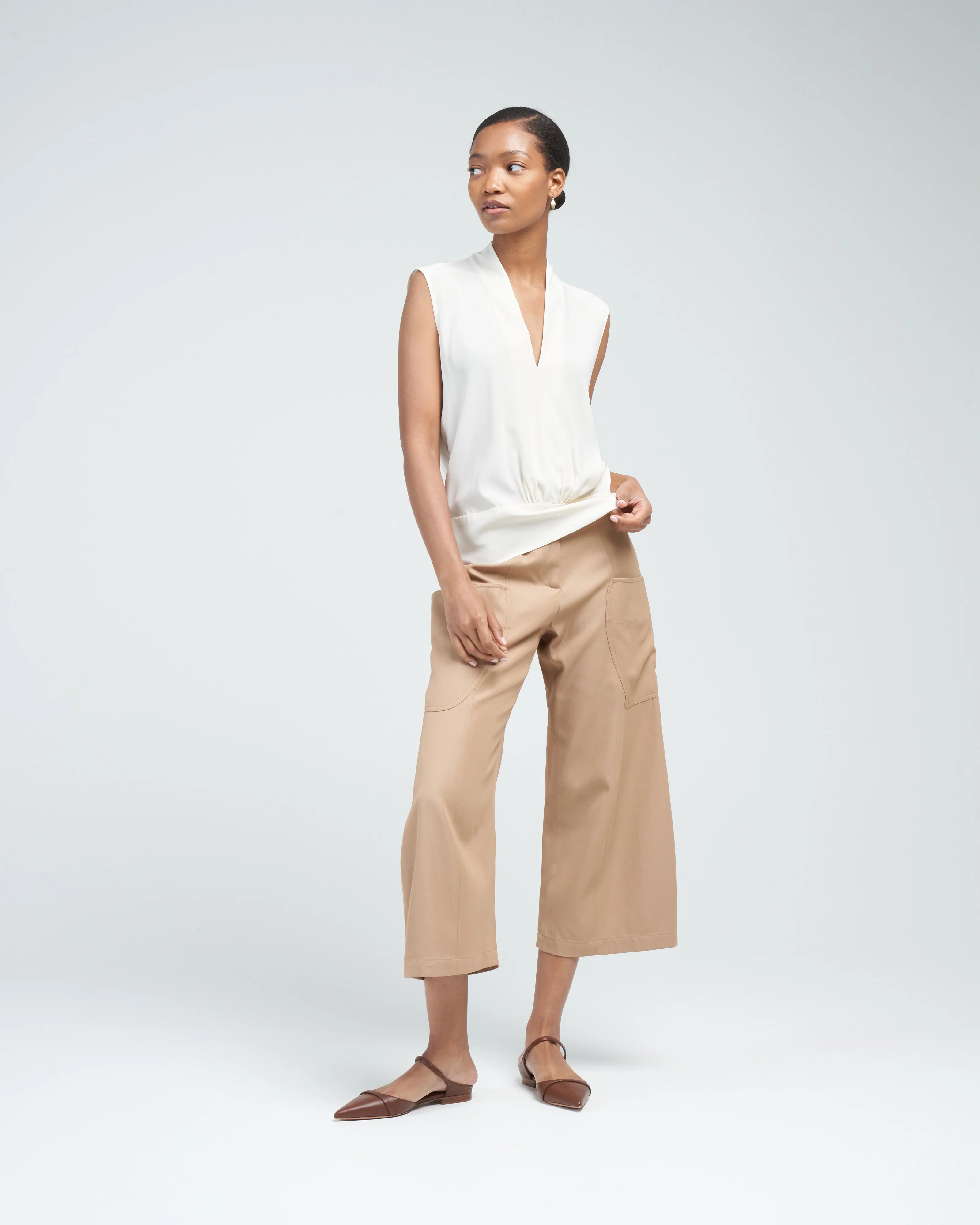 curved eda culotte - camel - Image 2
