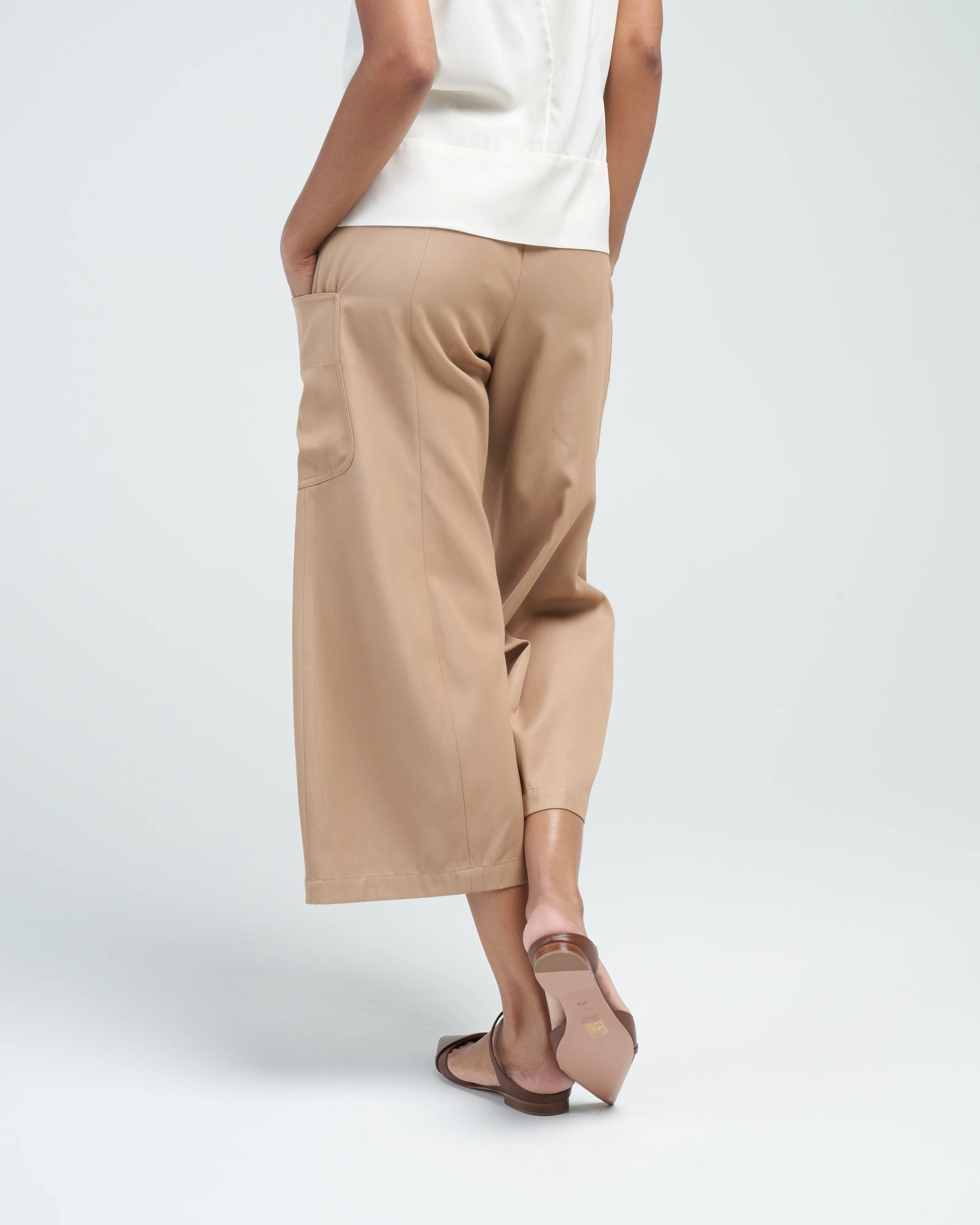 curved eda culotte - camel - Image 3
