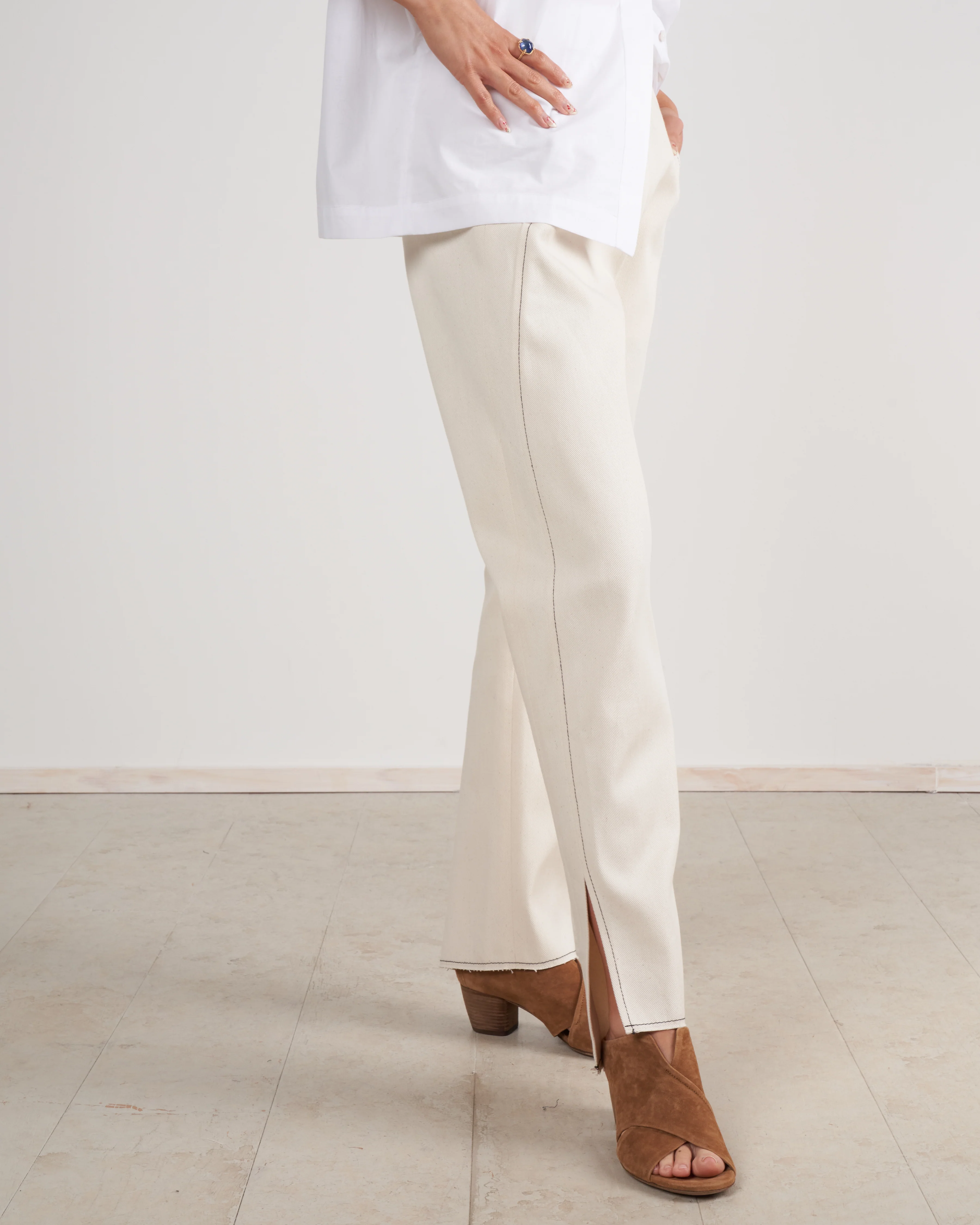 denim elli pant - ecru eco denim - Image 4