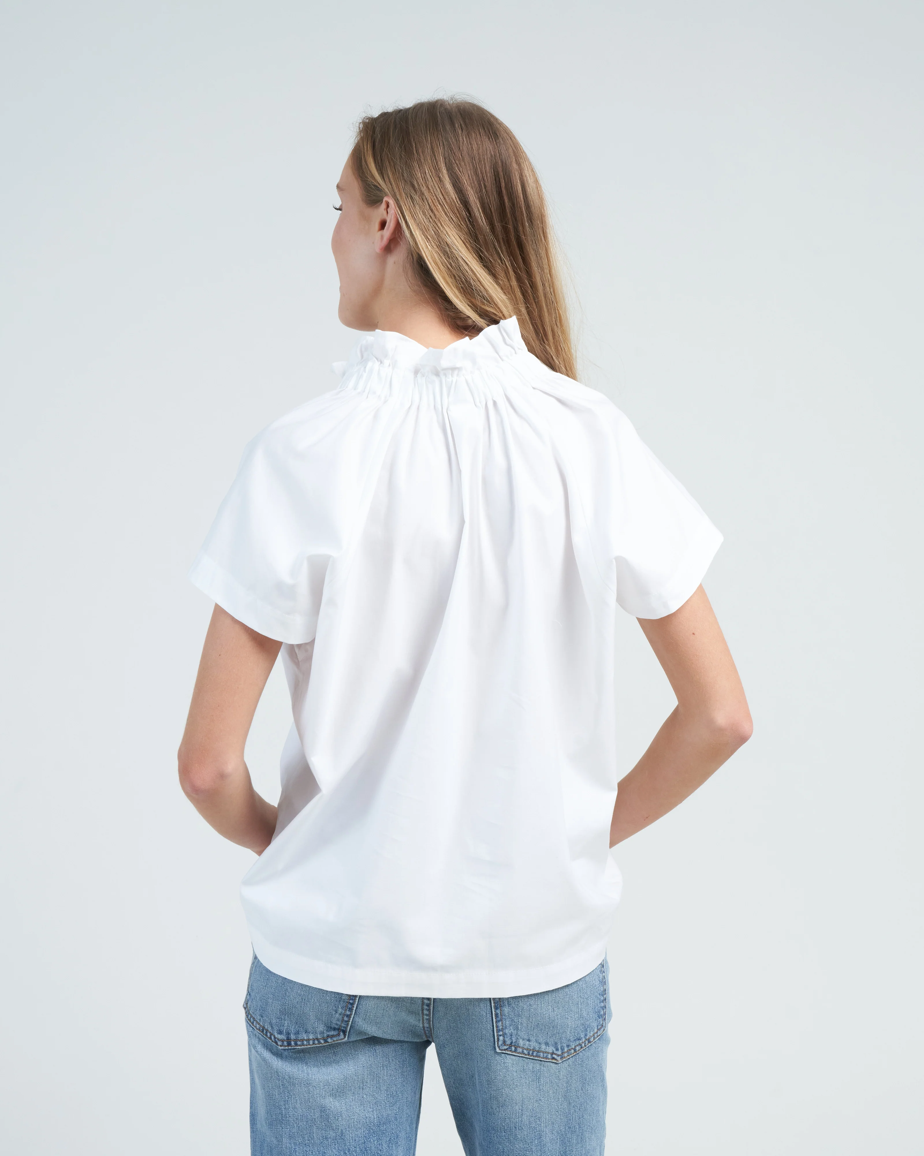 elastic gaban shirt cotton broadcloth - white pepper - Image 4