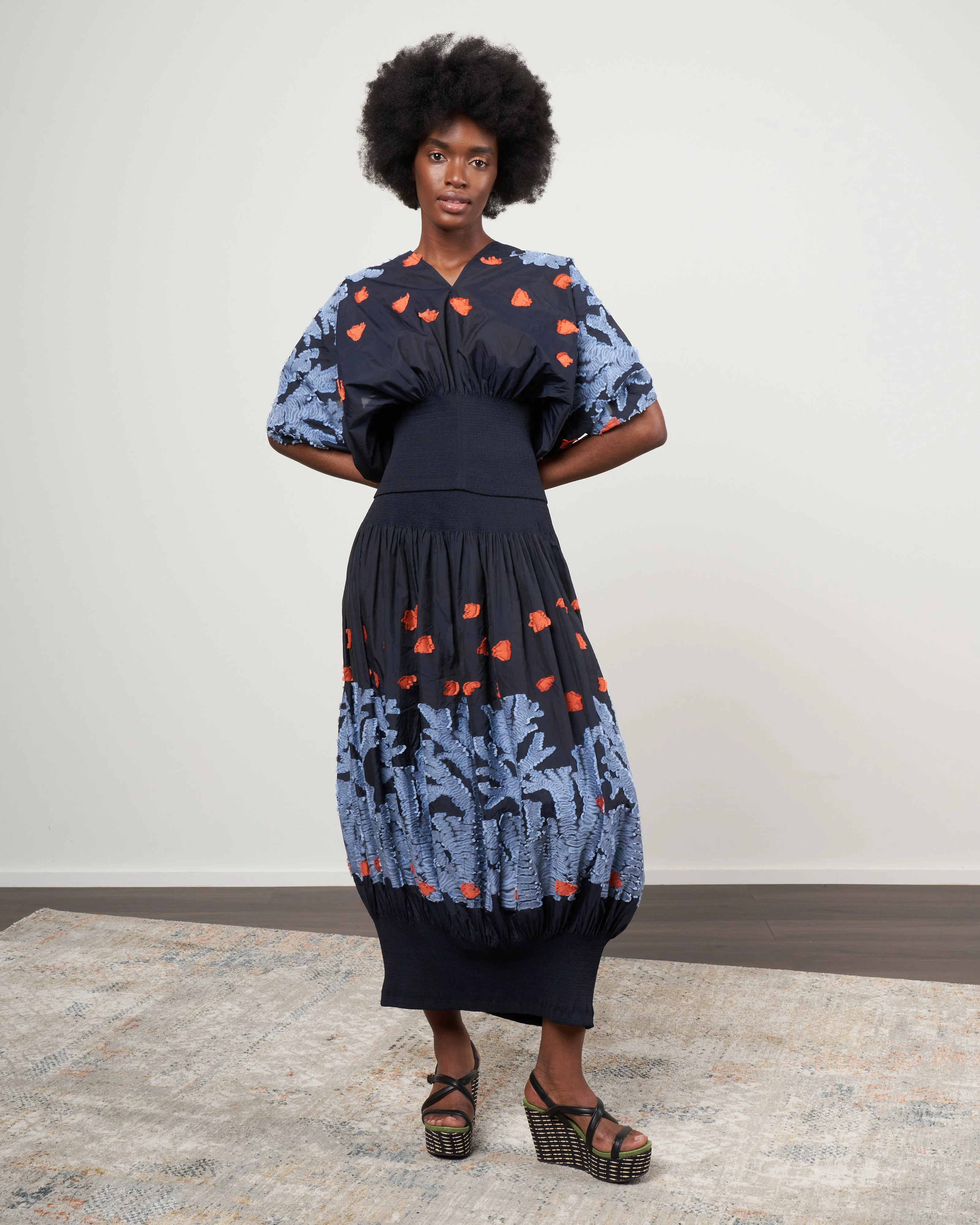 eva skirt - butterfly smocked voile ink jet multi - Image 2