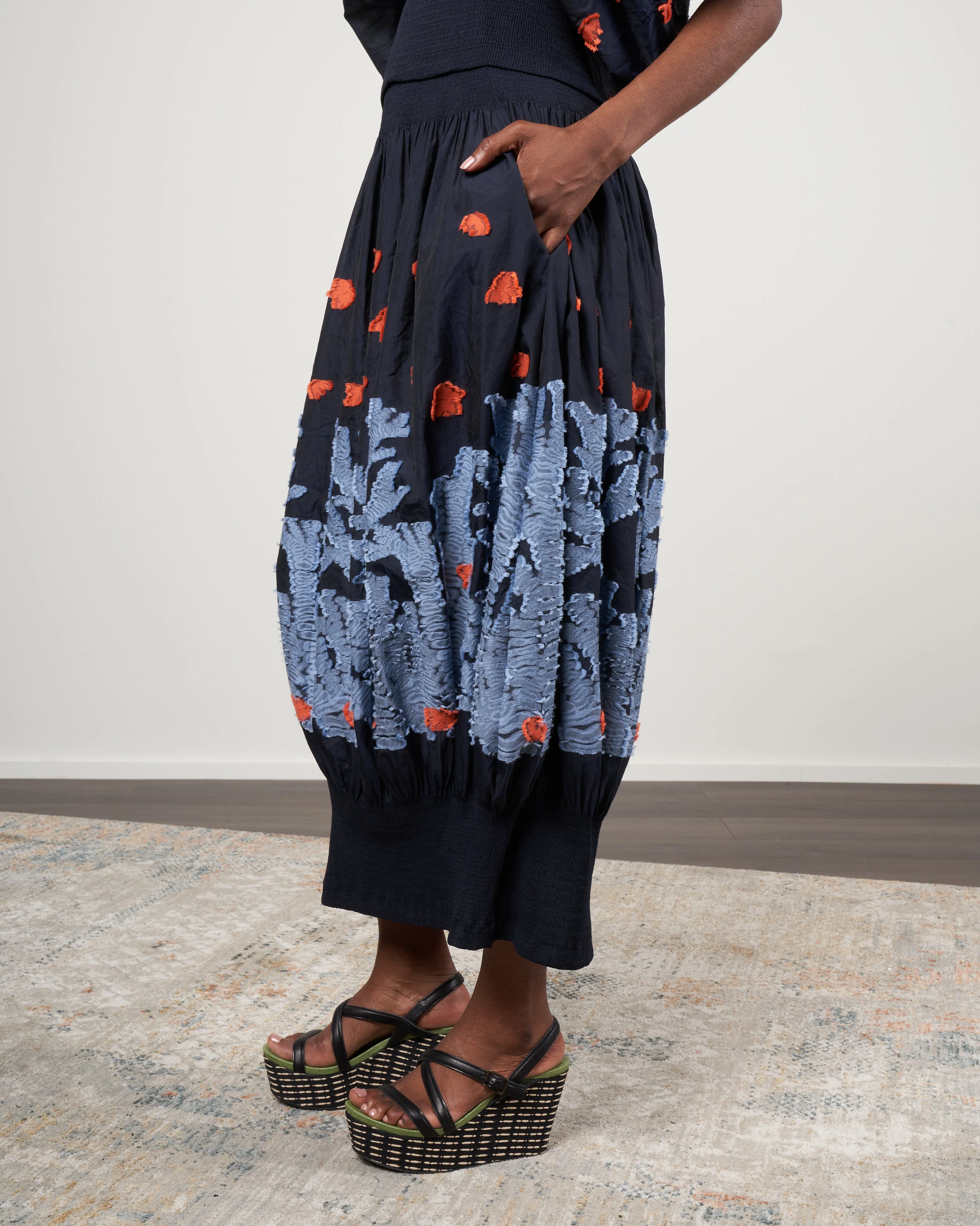 eva skirt - butterfly smocked voile ink jet multi - Image 3