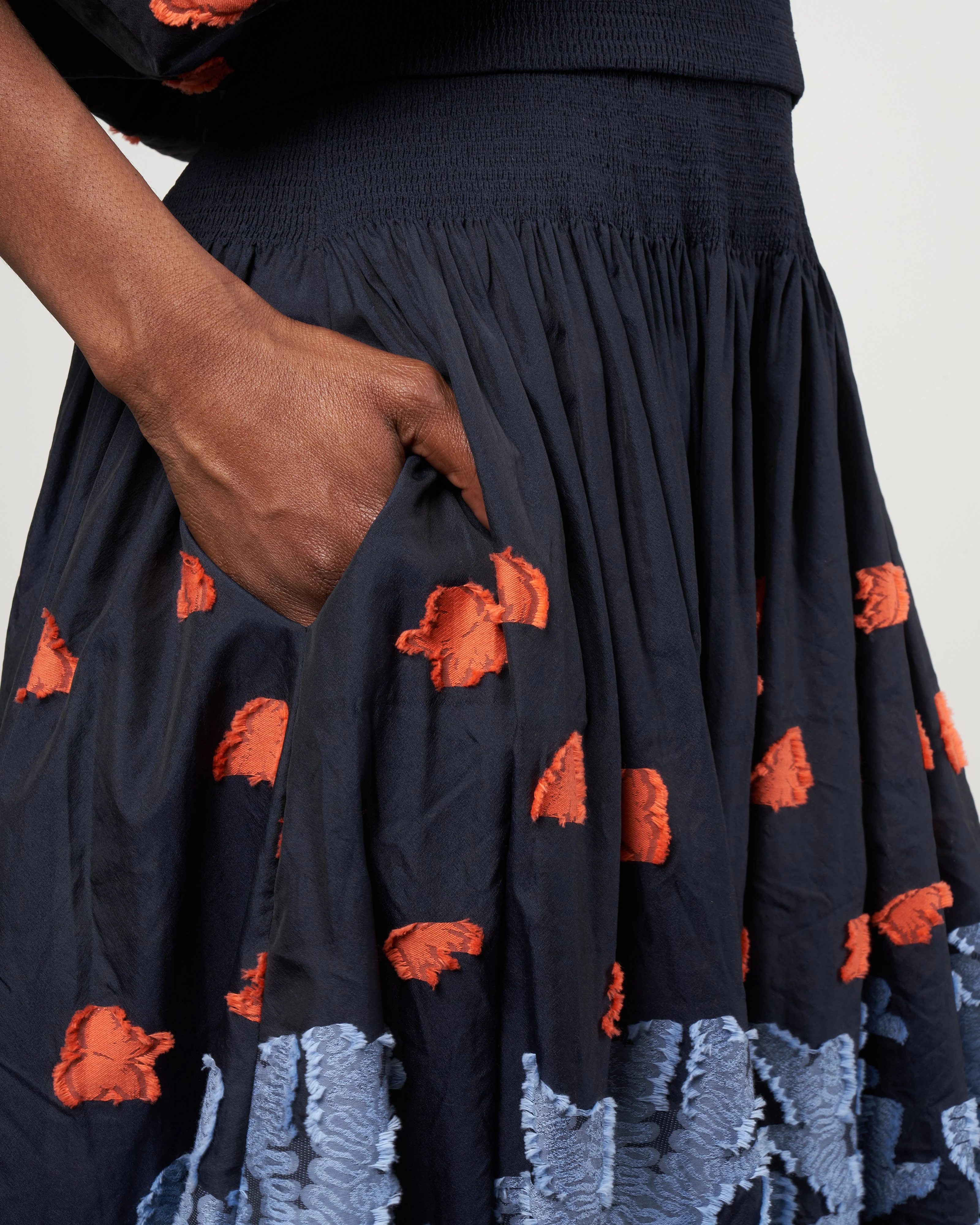 eva skirt - butterfly smocked voile ink jet multi - Image 5