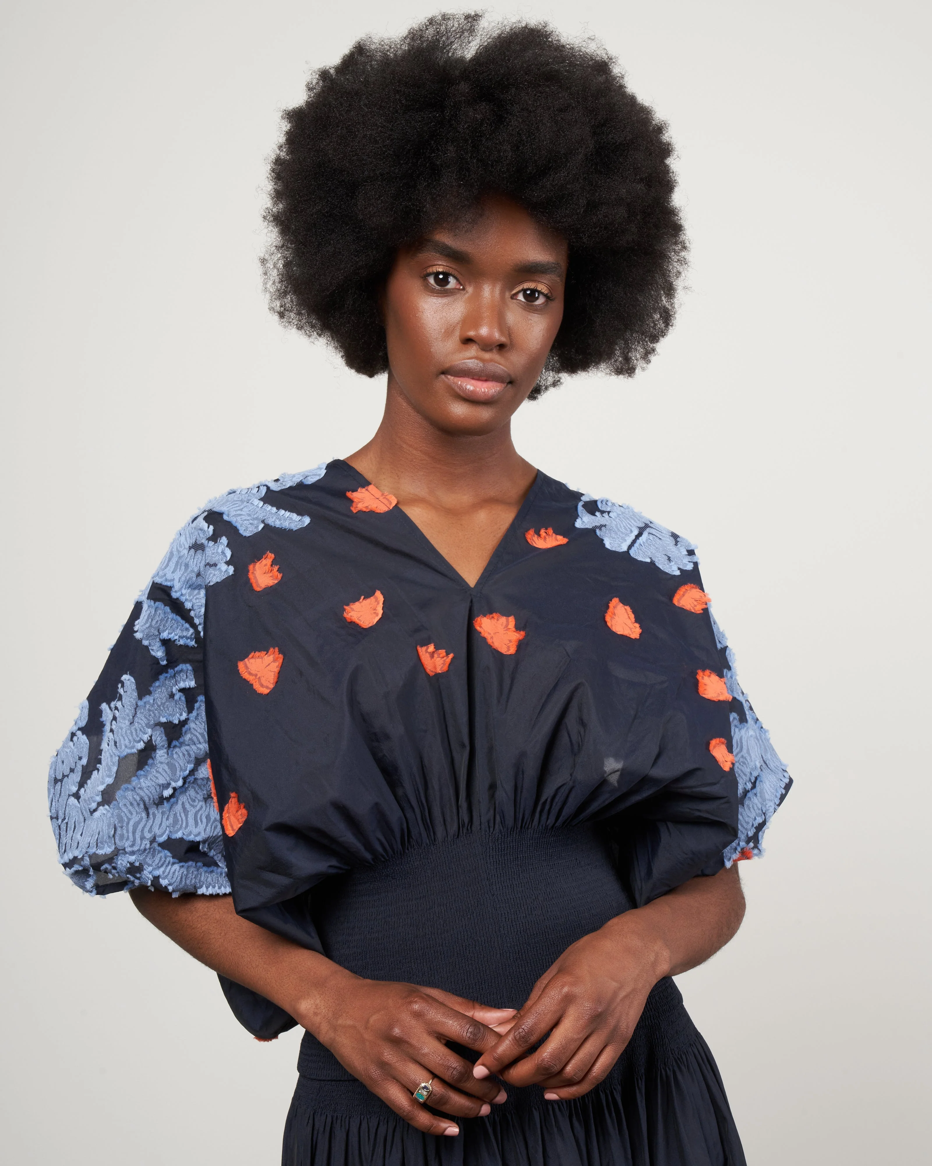 eva top - butterfly smocked voile ink jet multi - Image 2