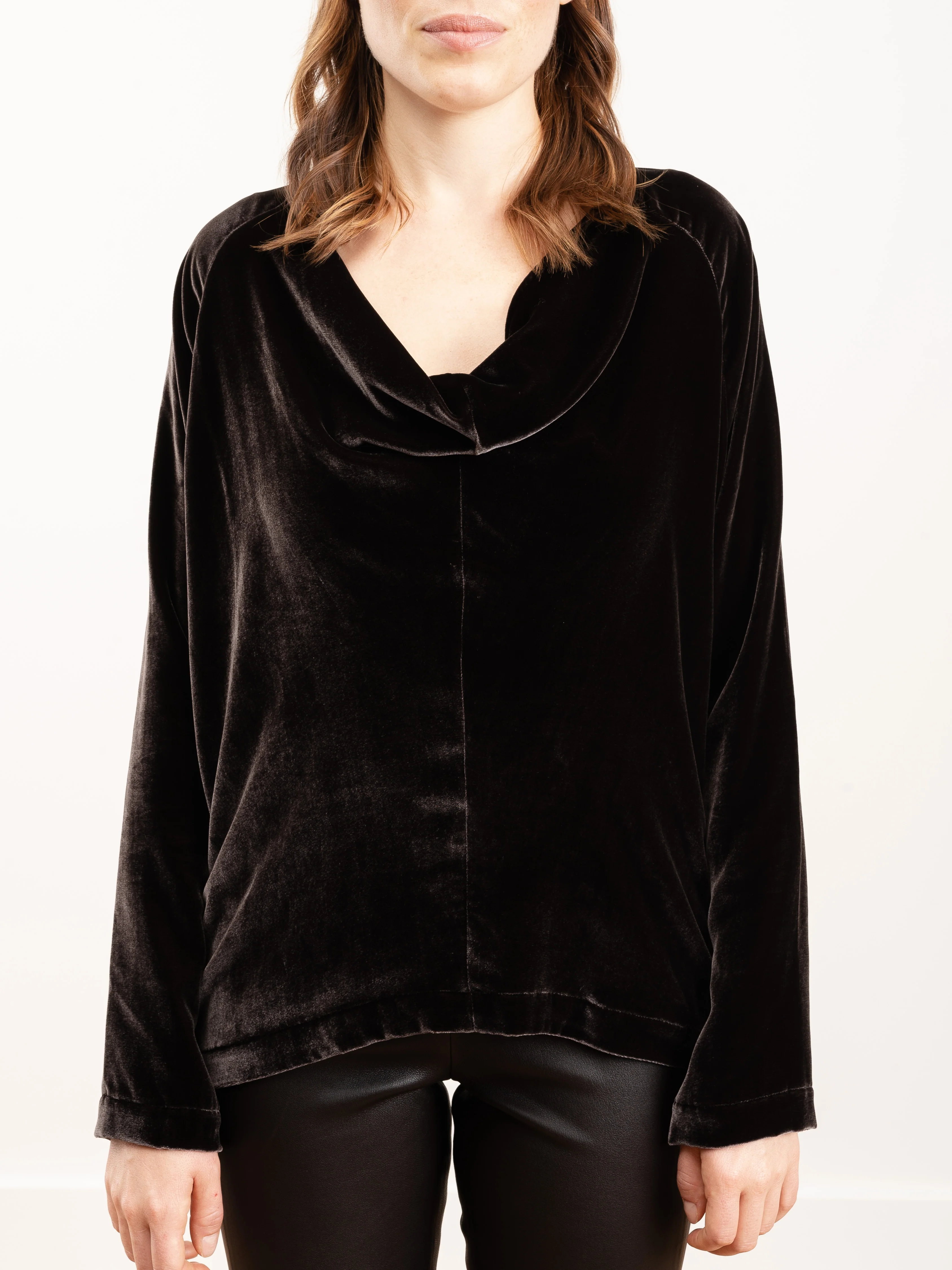 evi long sleeve top - chocolate velvet