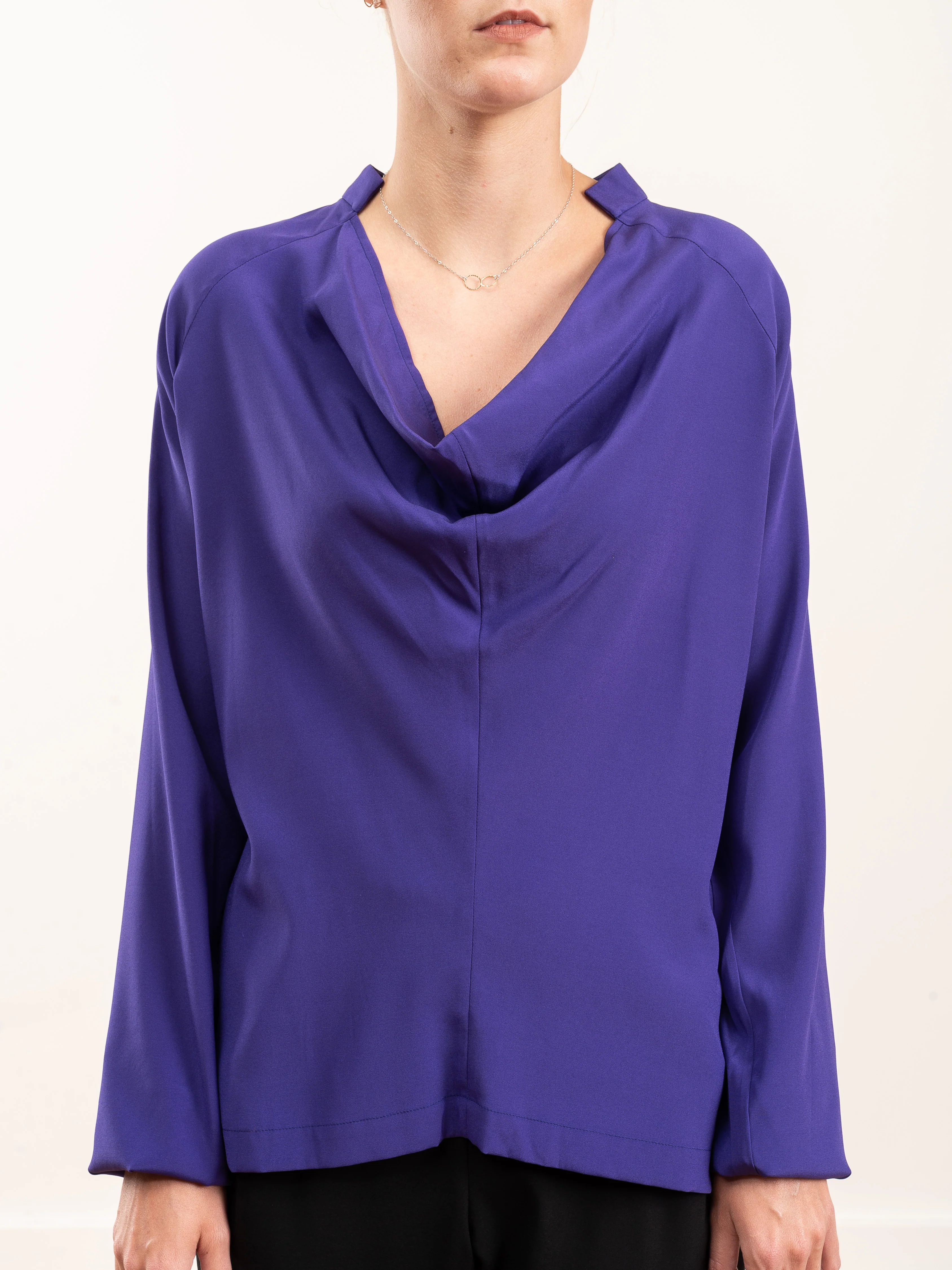 evi long sleeve top silk charmeuse - ultra violet - Image 4