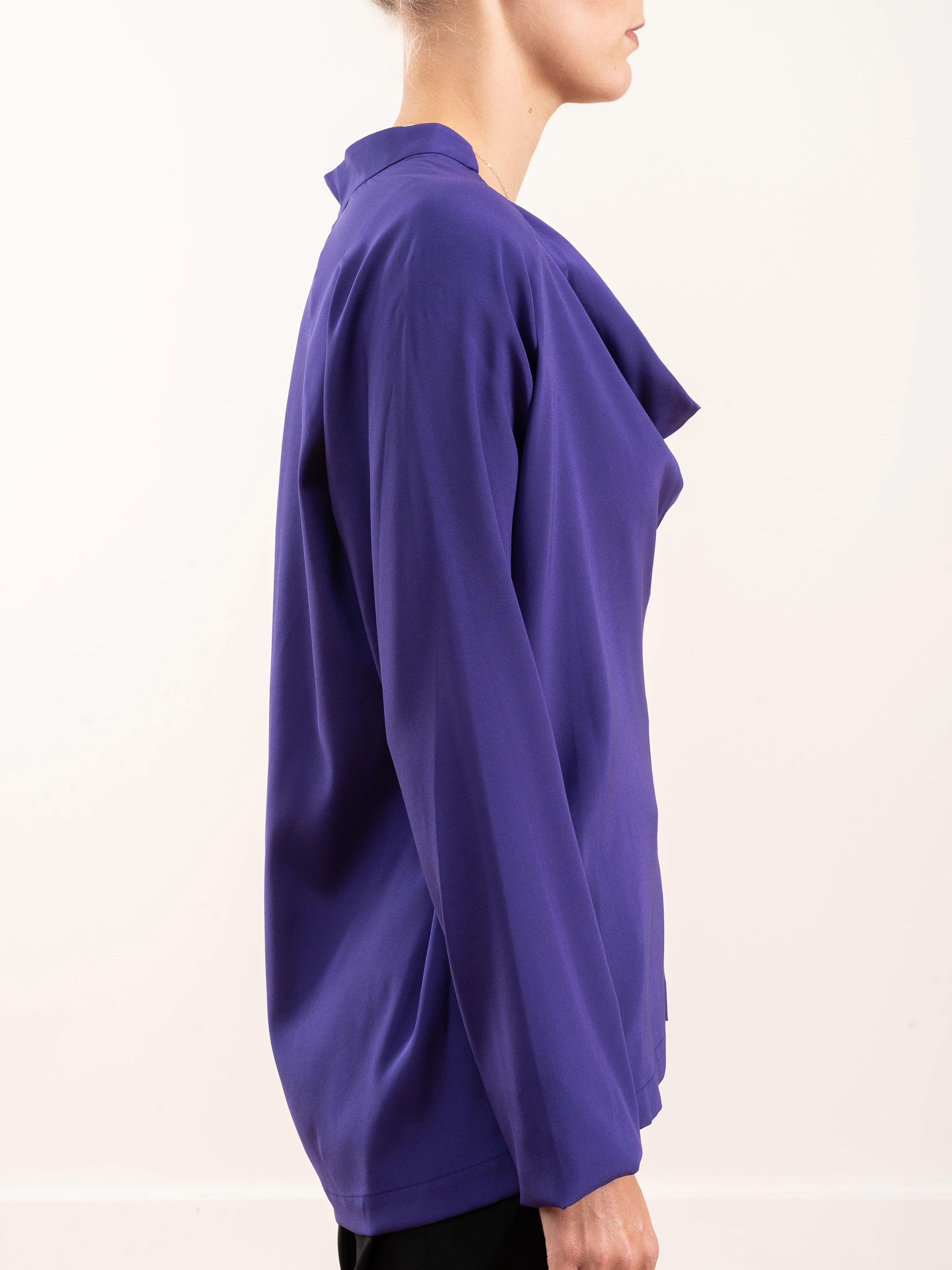 evi long sleeve top silk charmeuse - ultra violet - Image 5