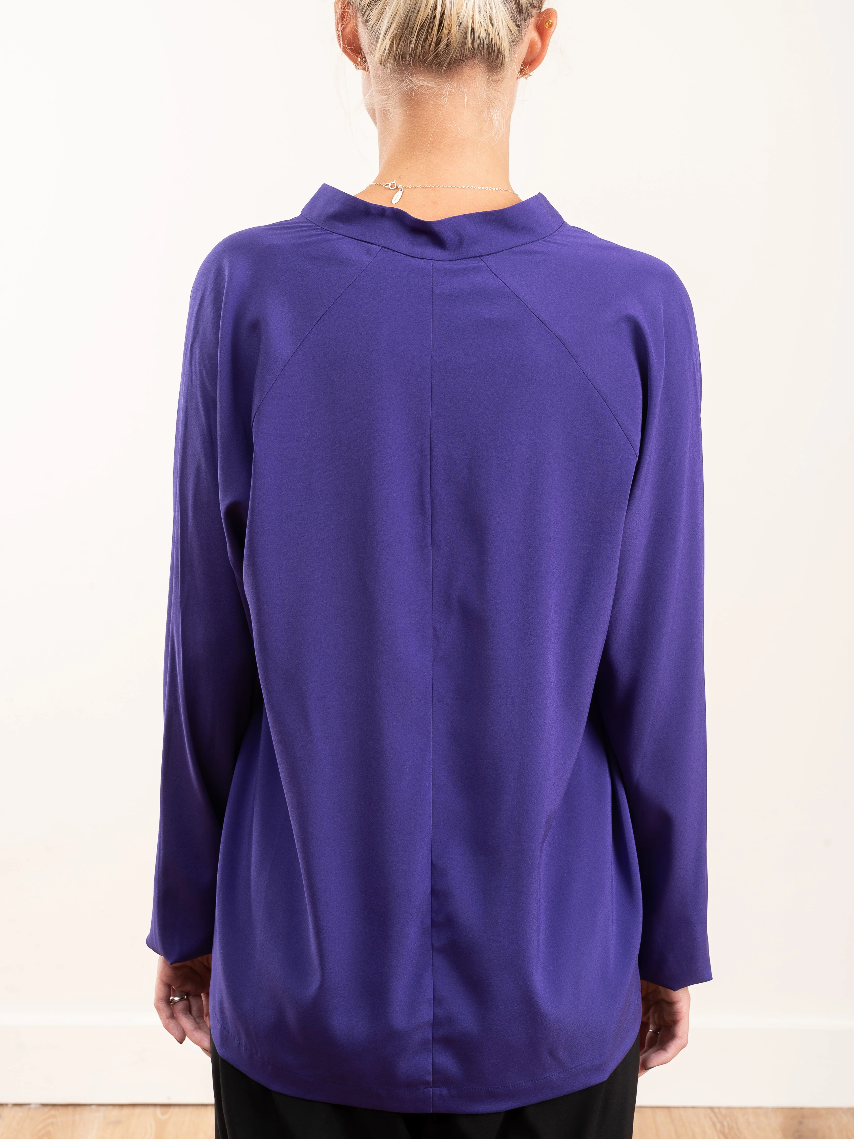 evi long sleeve top silk charmeuse - ultra violet - Image 6