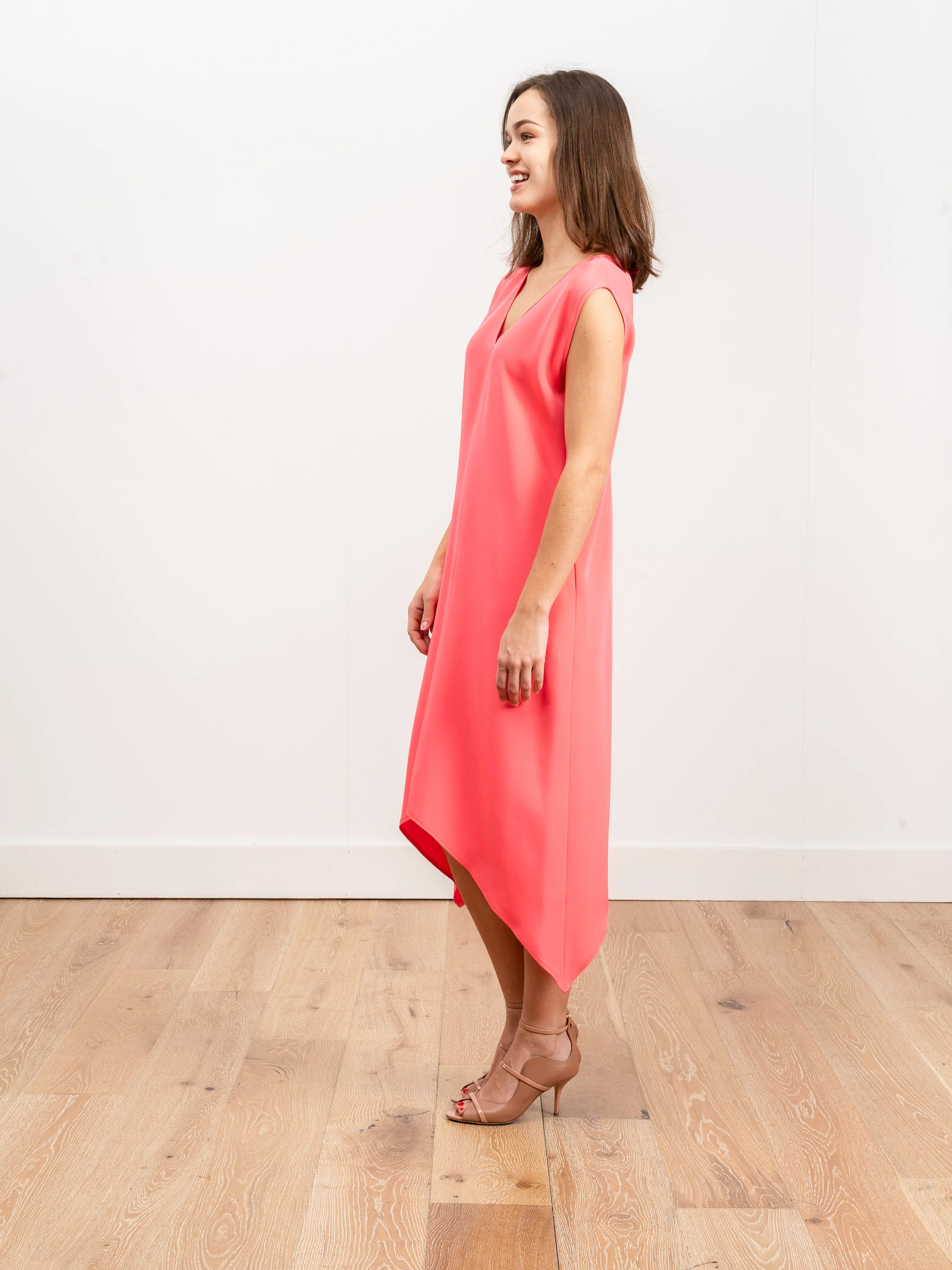 foulard dress - coral - Image 3