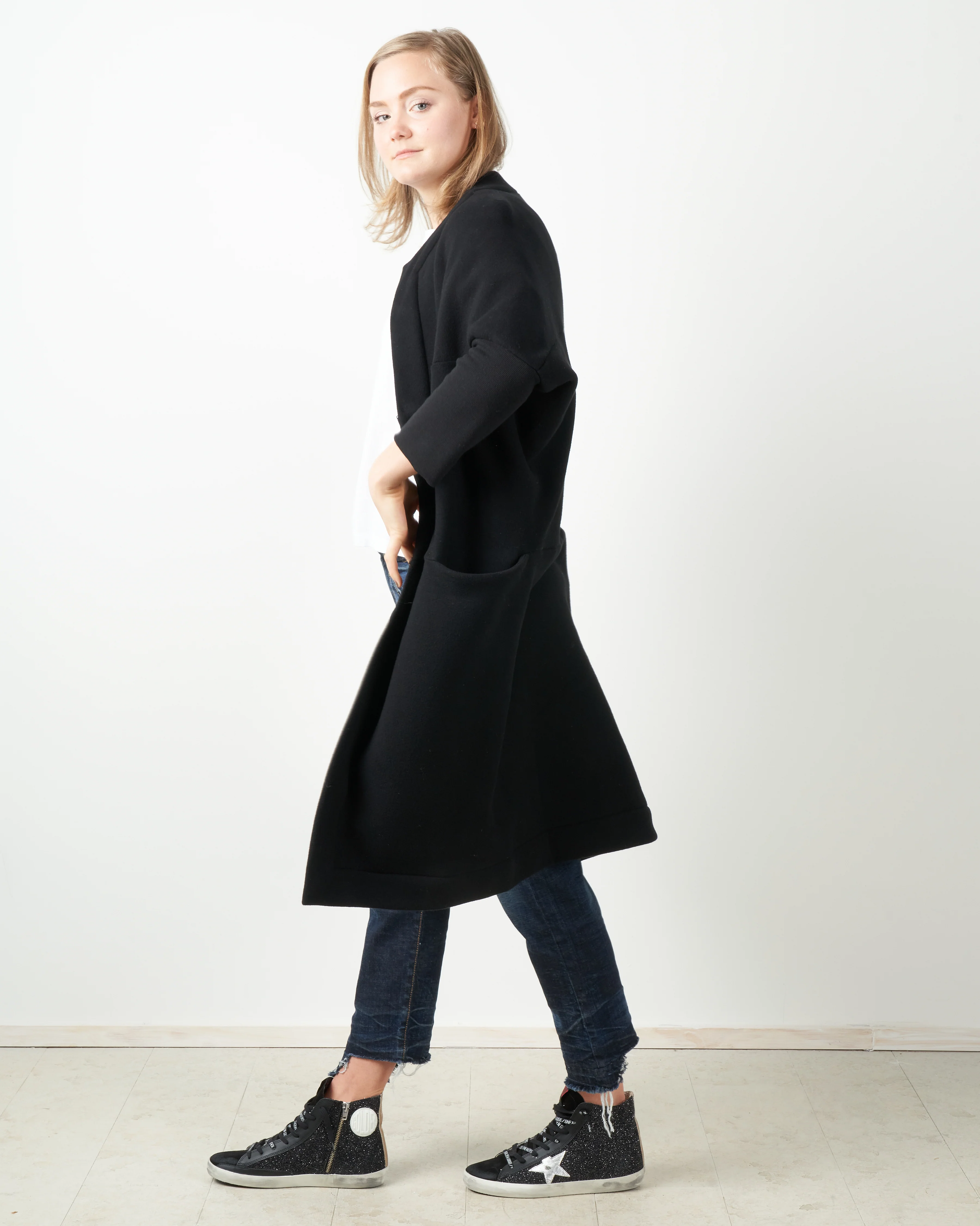 hexagon coat - black - Image 2