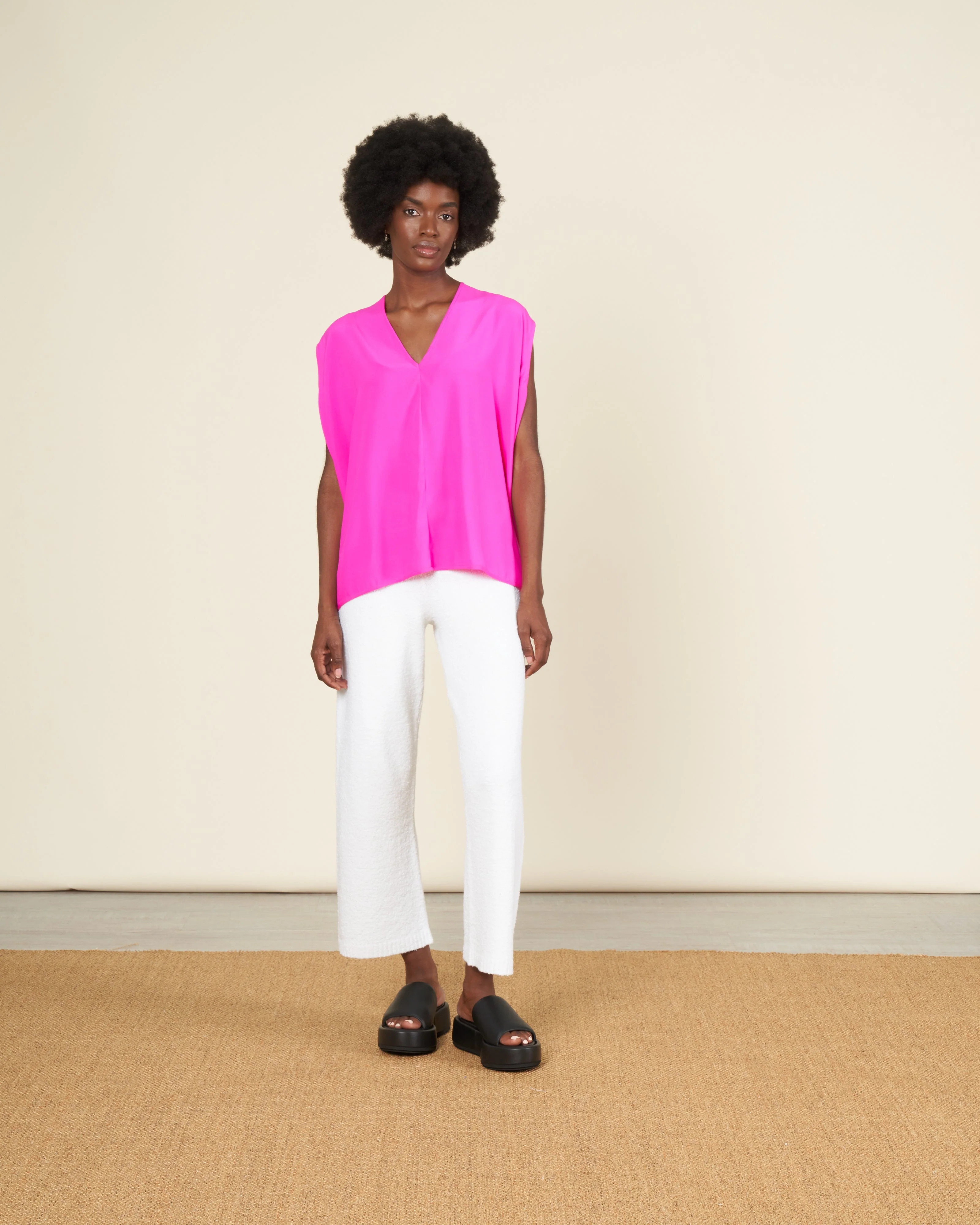 ina tank silk charmeuse - fuchsia - Image 2