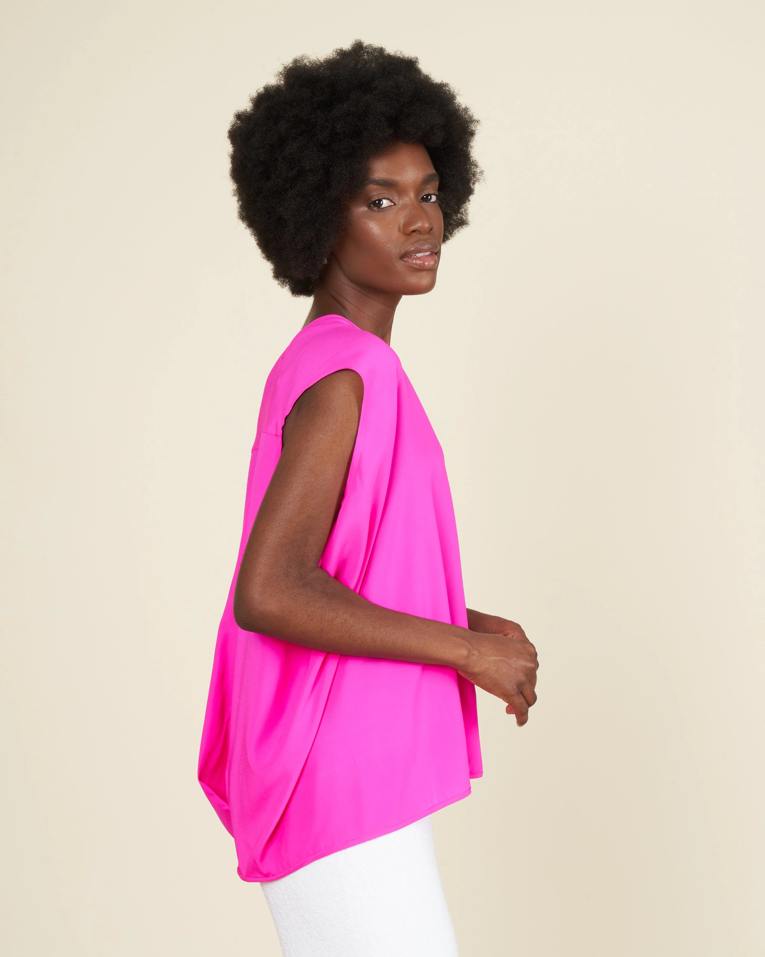 ina tank silk charmeuse - fuchsia - Image 3