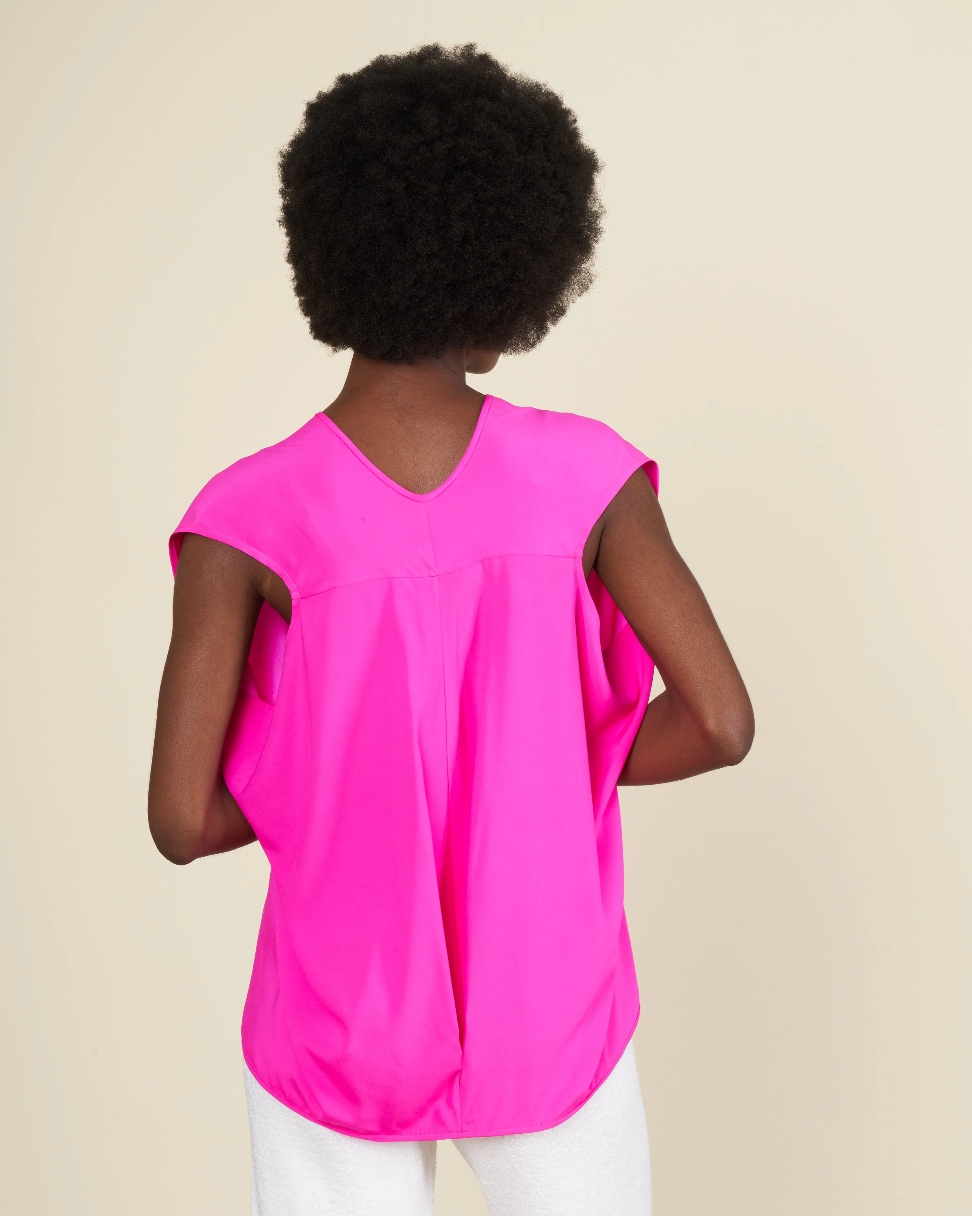 ina tank silk charmeuse - fuchsia - Image 4