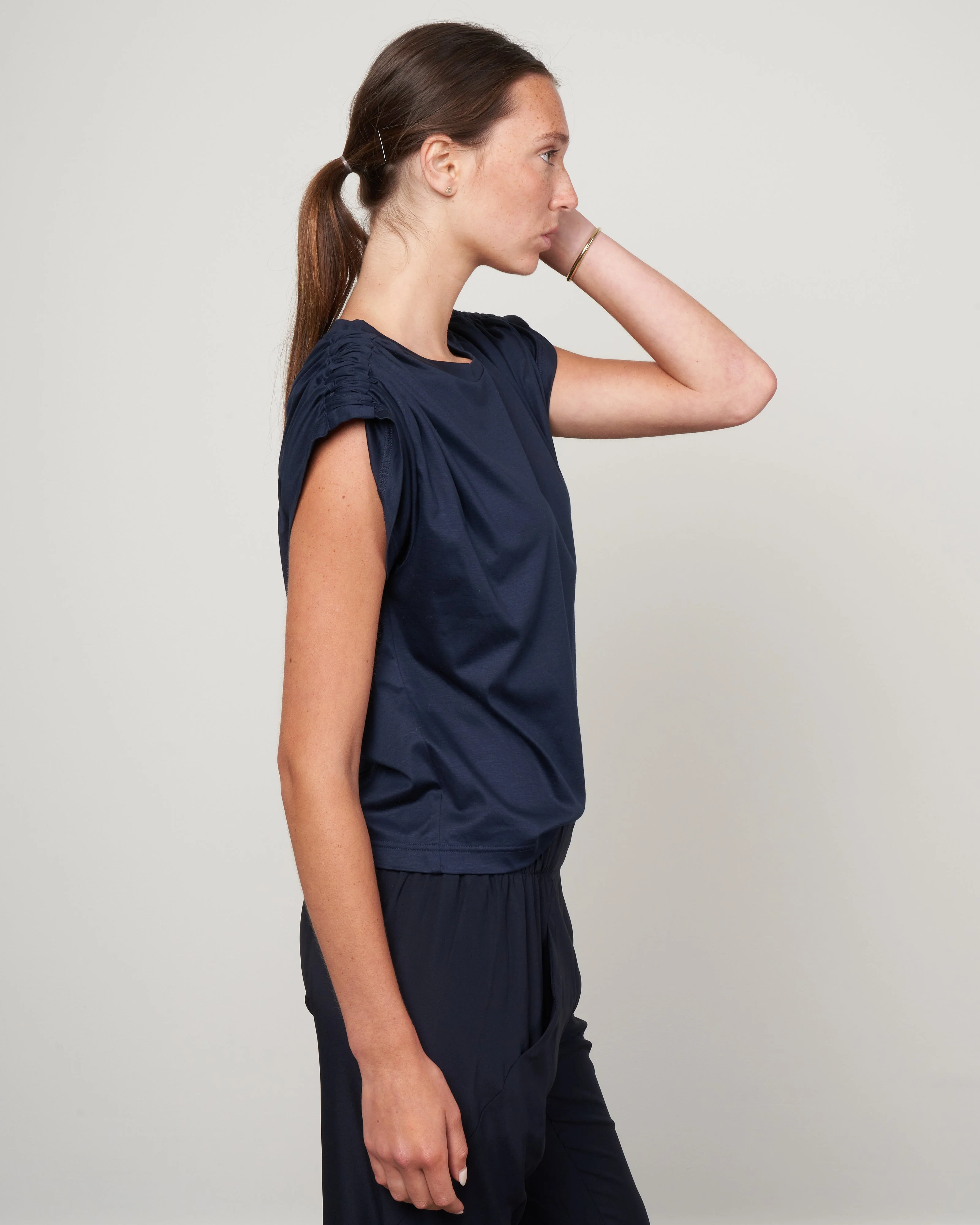 jersey ruched muscle tank eco jersey - ink jet - Image 3