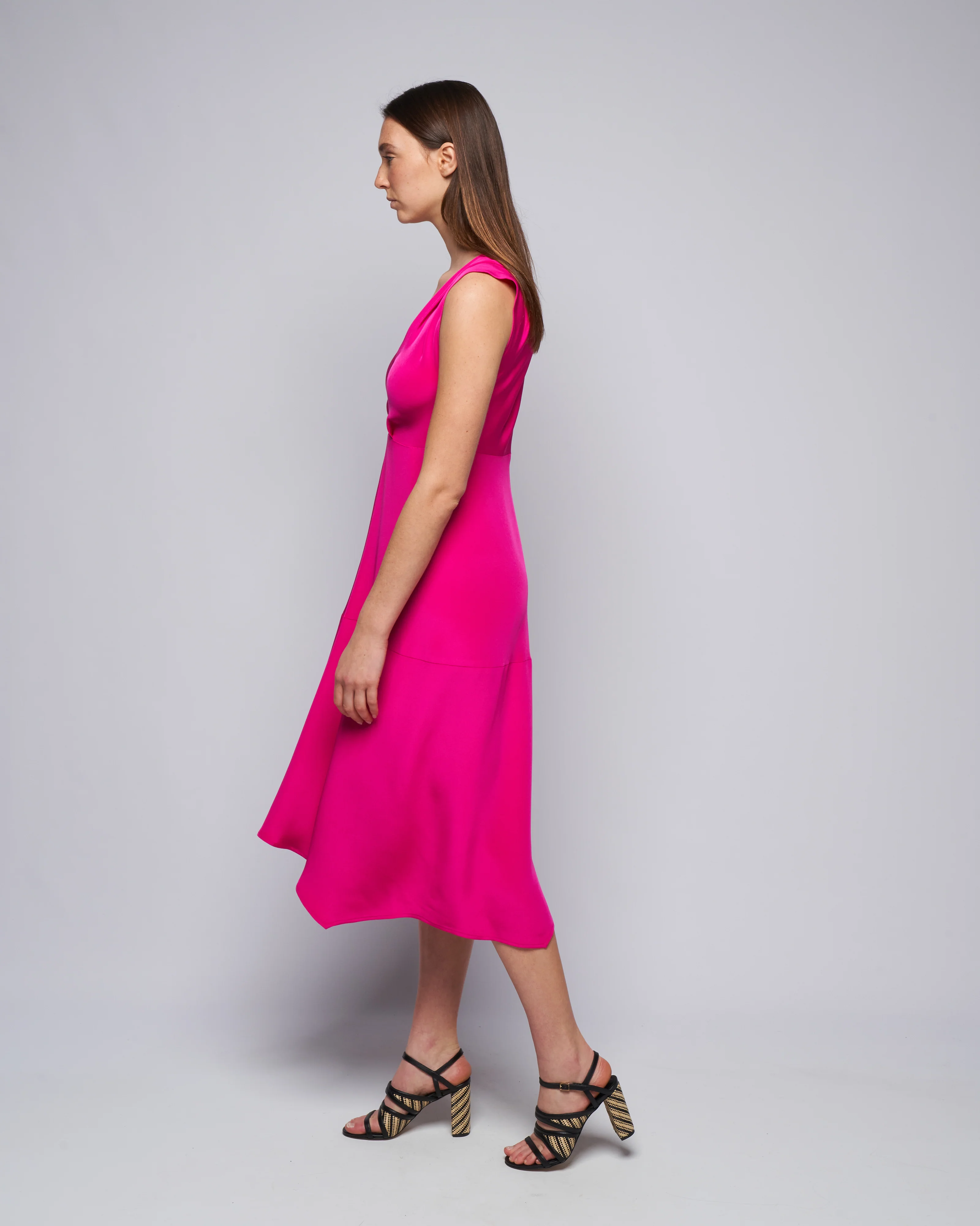 joi dress- silk crepe - magenta - Image 3