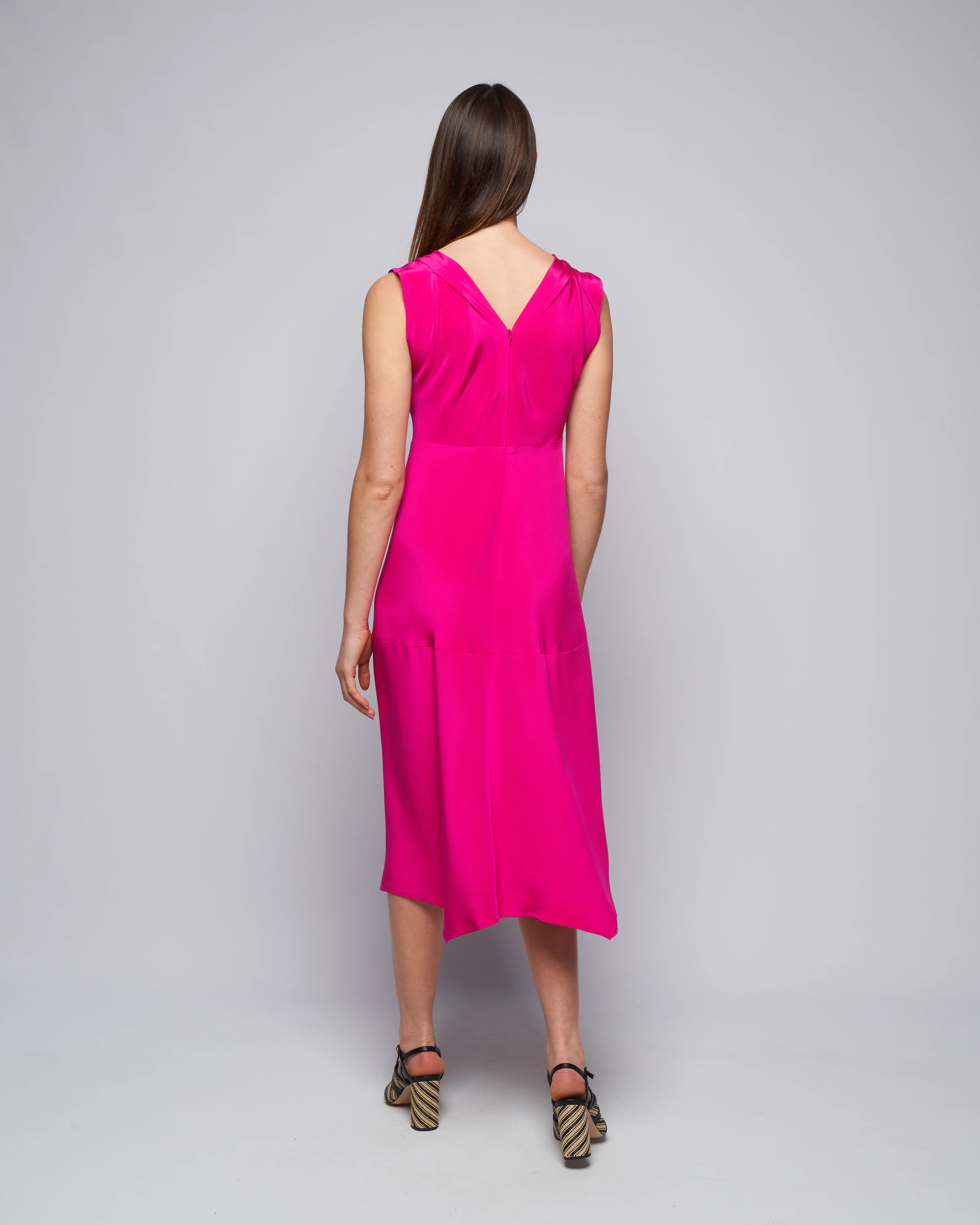joi dress- silk crepe - magenta - Image 4