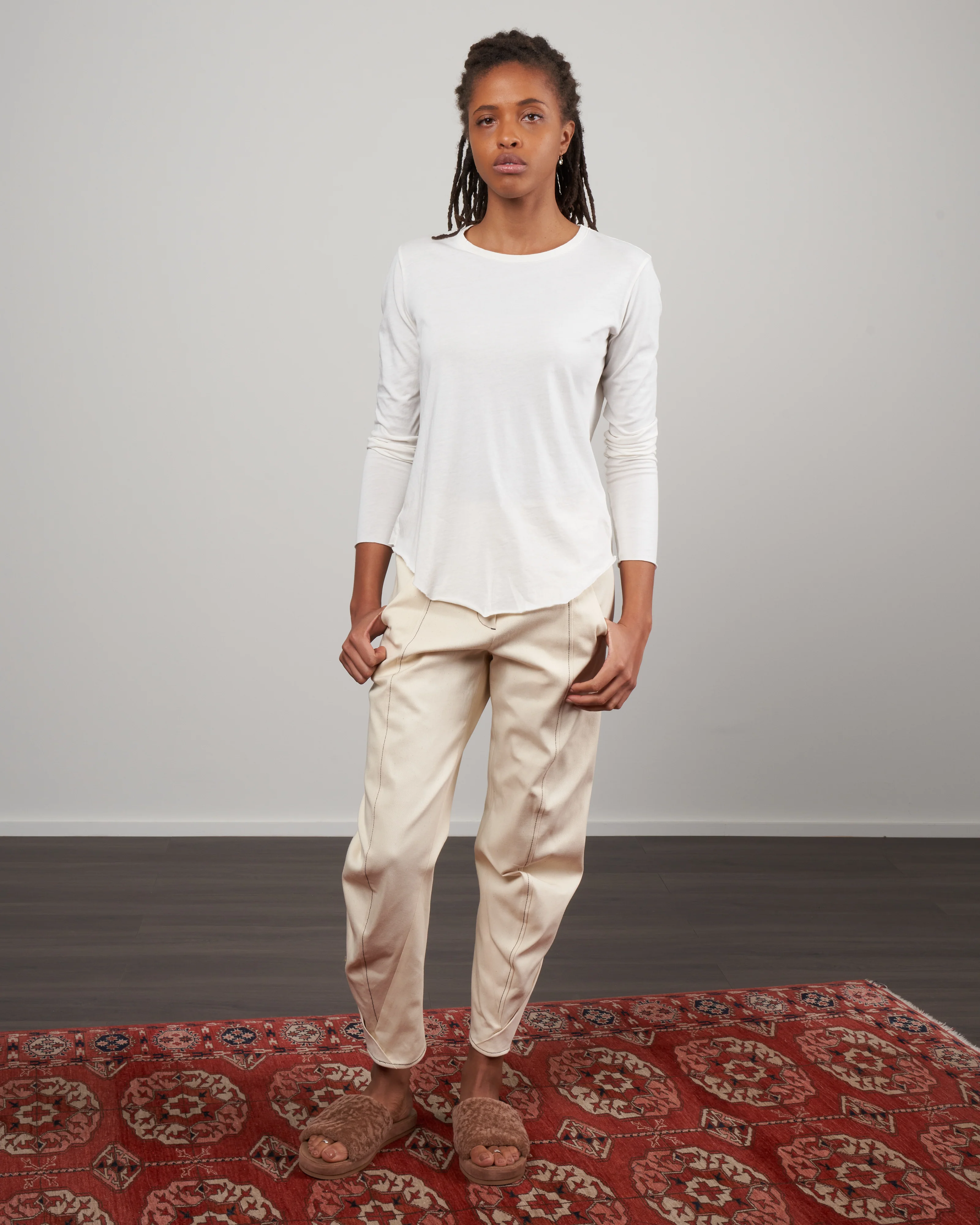 takeo pant stretch denim - ecru - Image 3