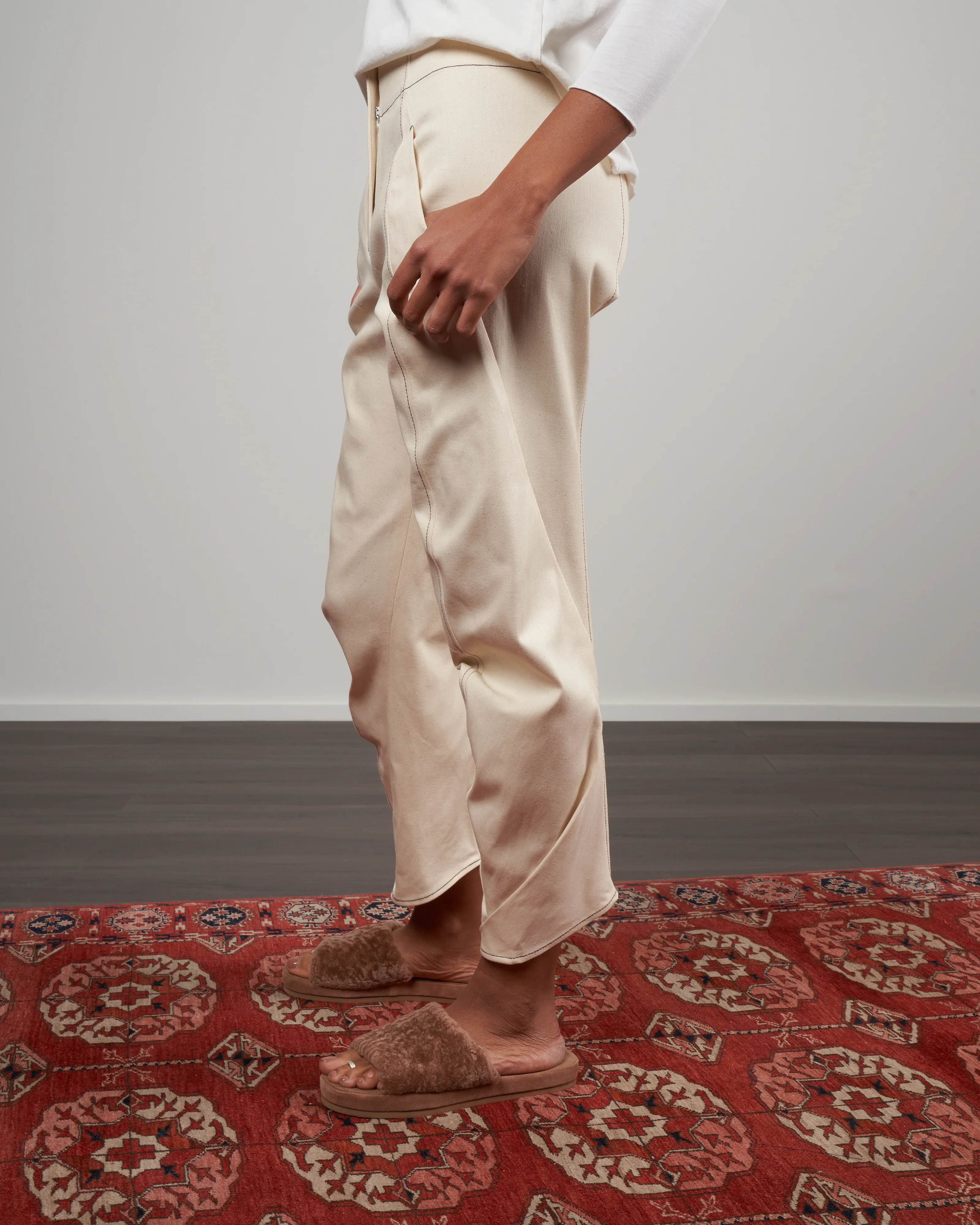 takeo pant stretch denim - ecru - Image 4