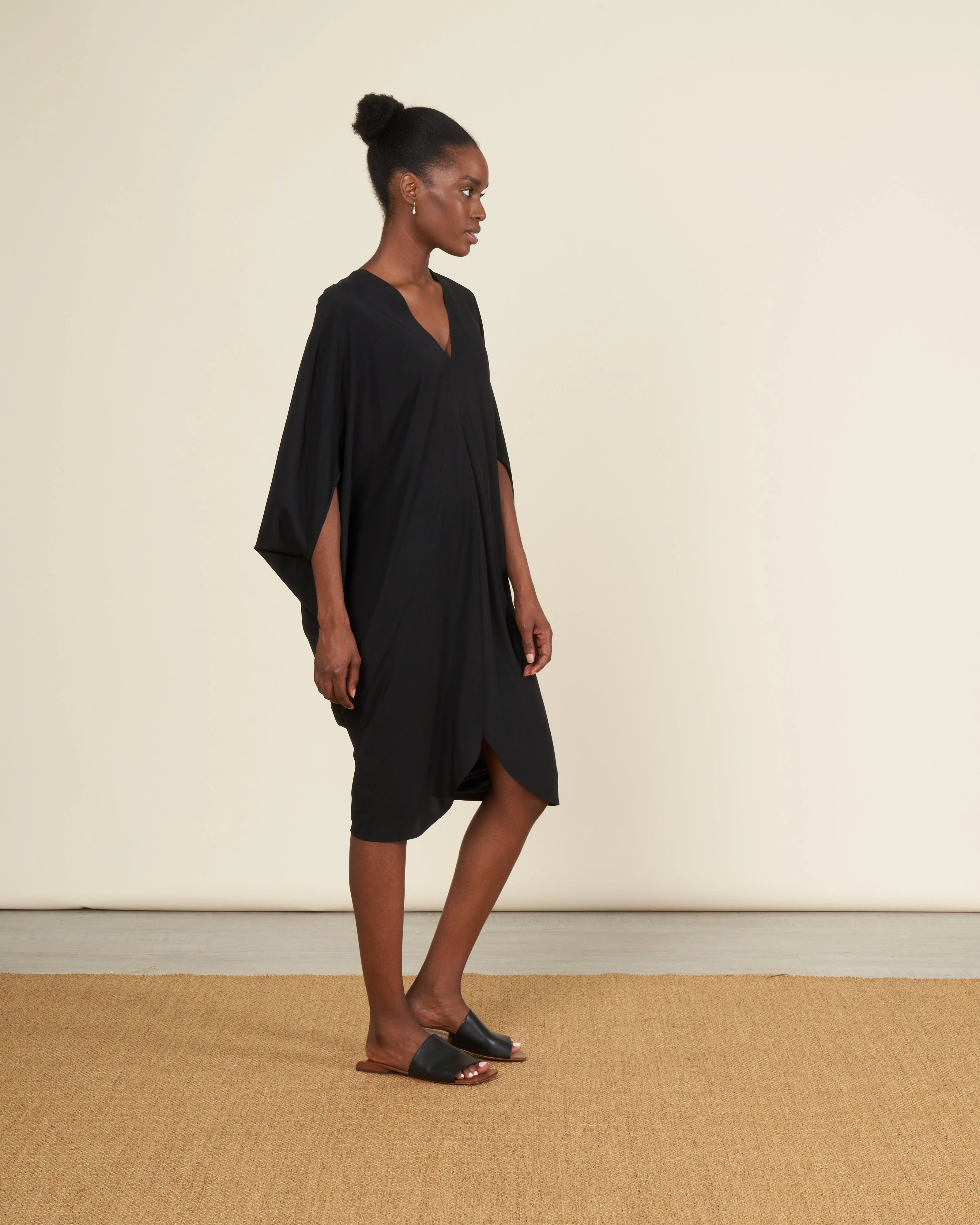 koya dress silk charmeuse - black - Image 2