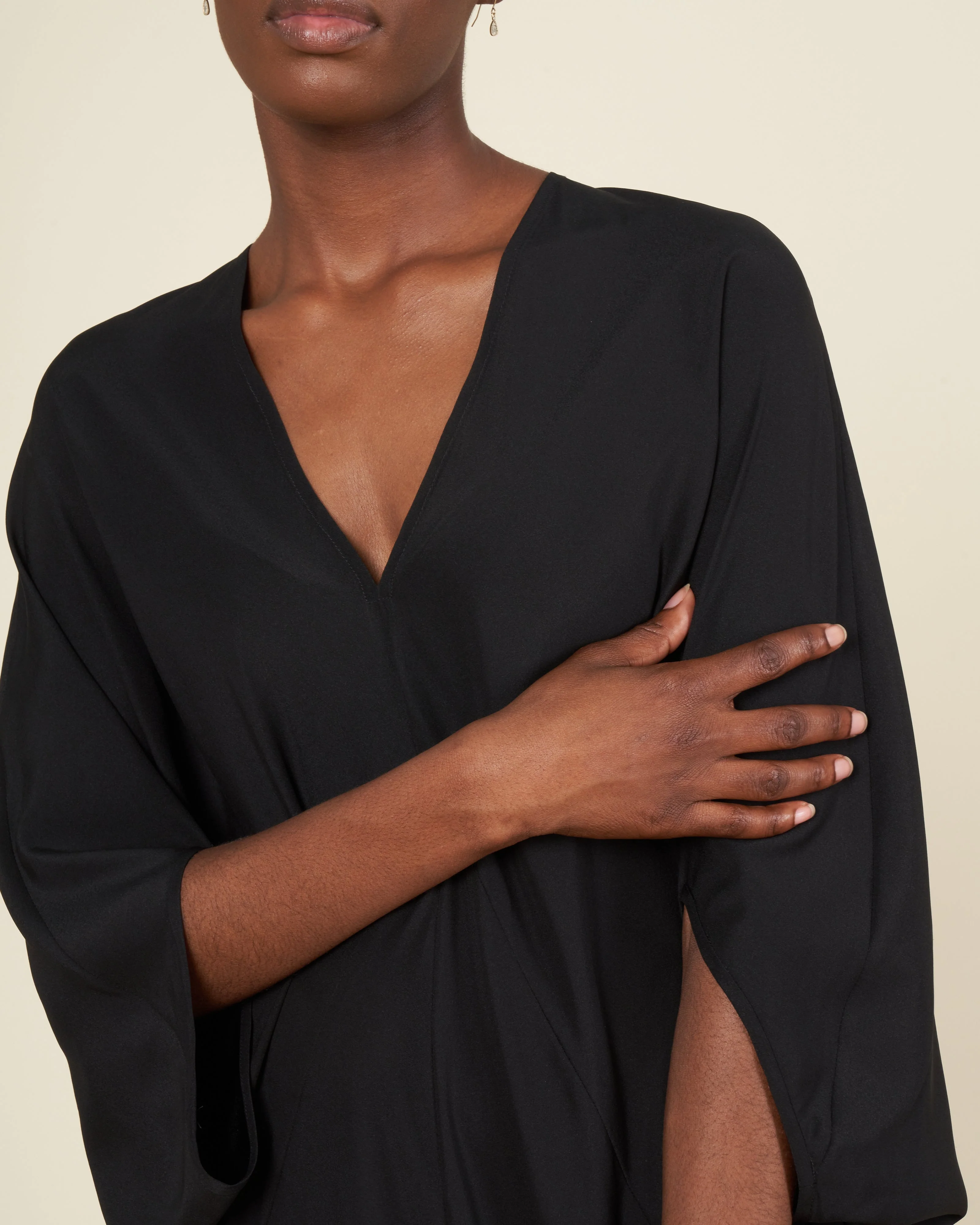 koya dress silk charmeuse - black - Image 4