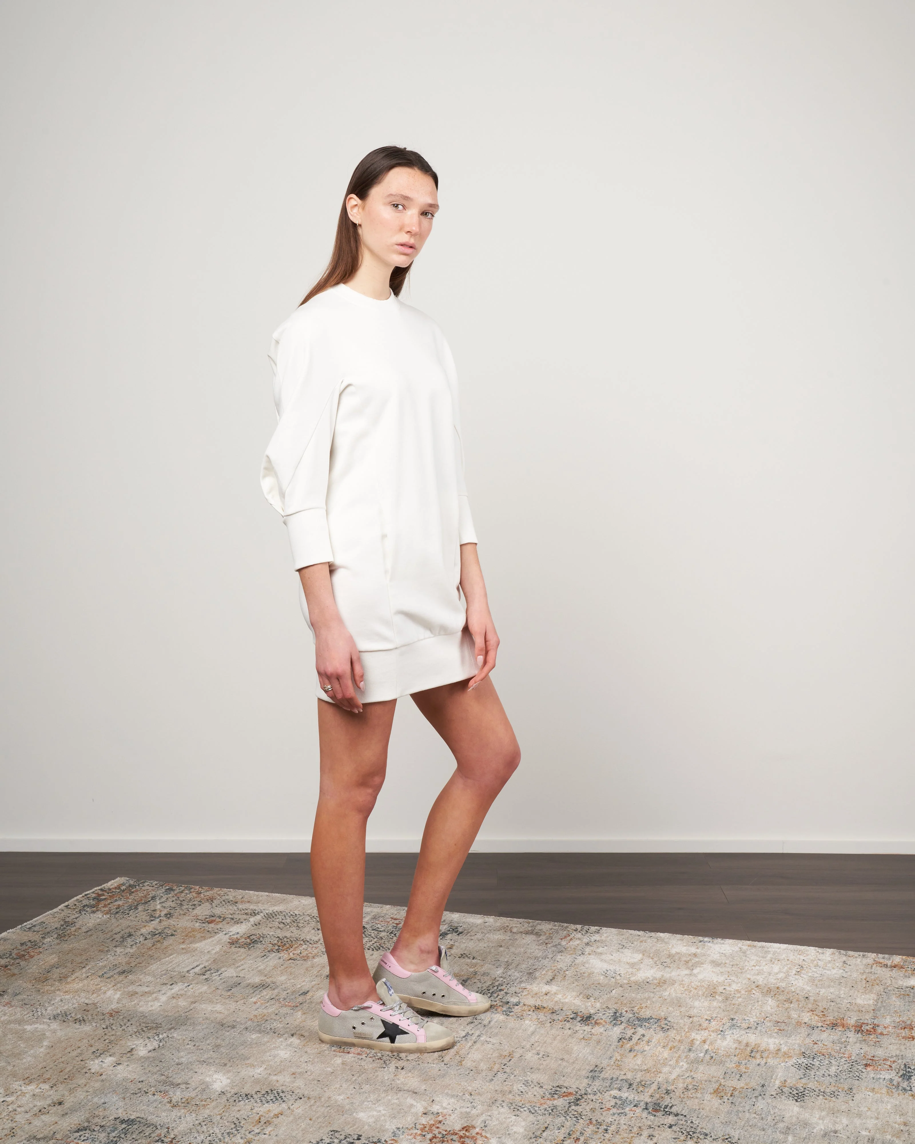 long sleeve akeo dress - chalk french terry - Image 3