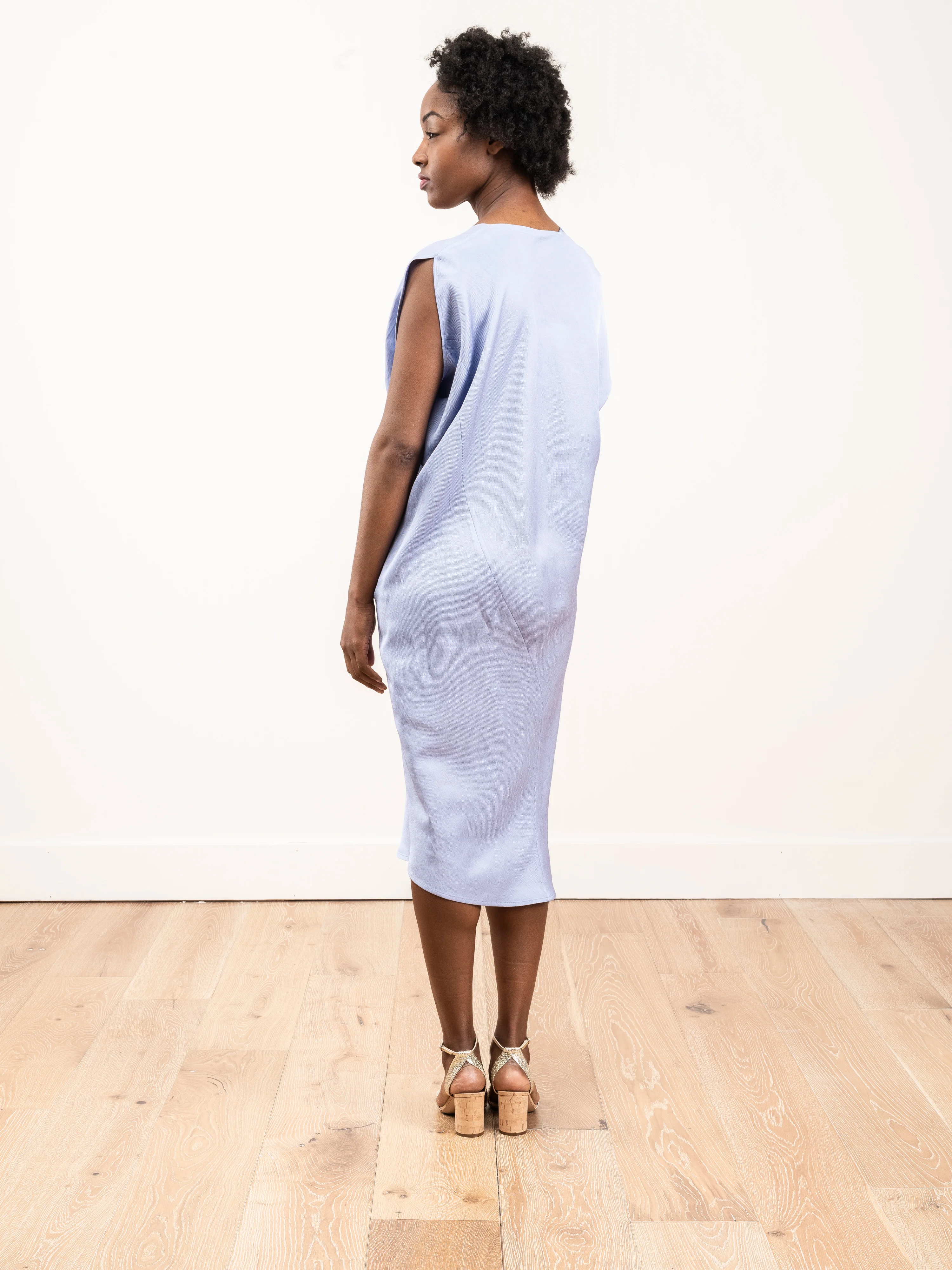laila ecodrape dress - rio blue - Image 3
