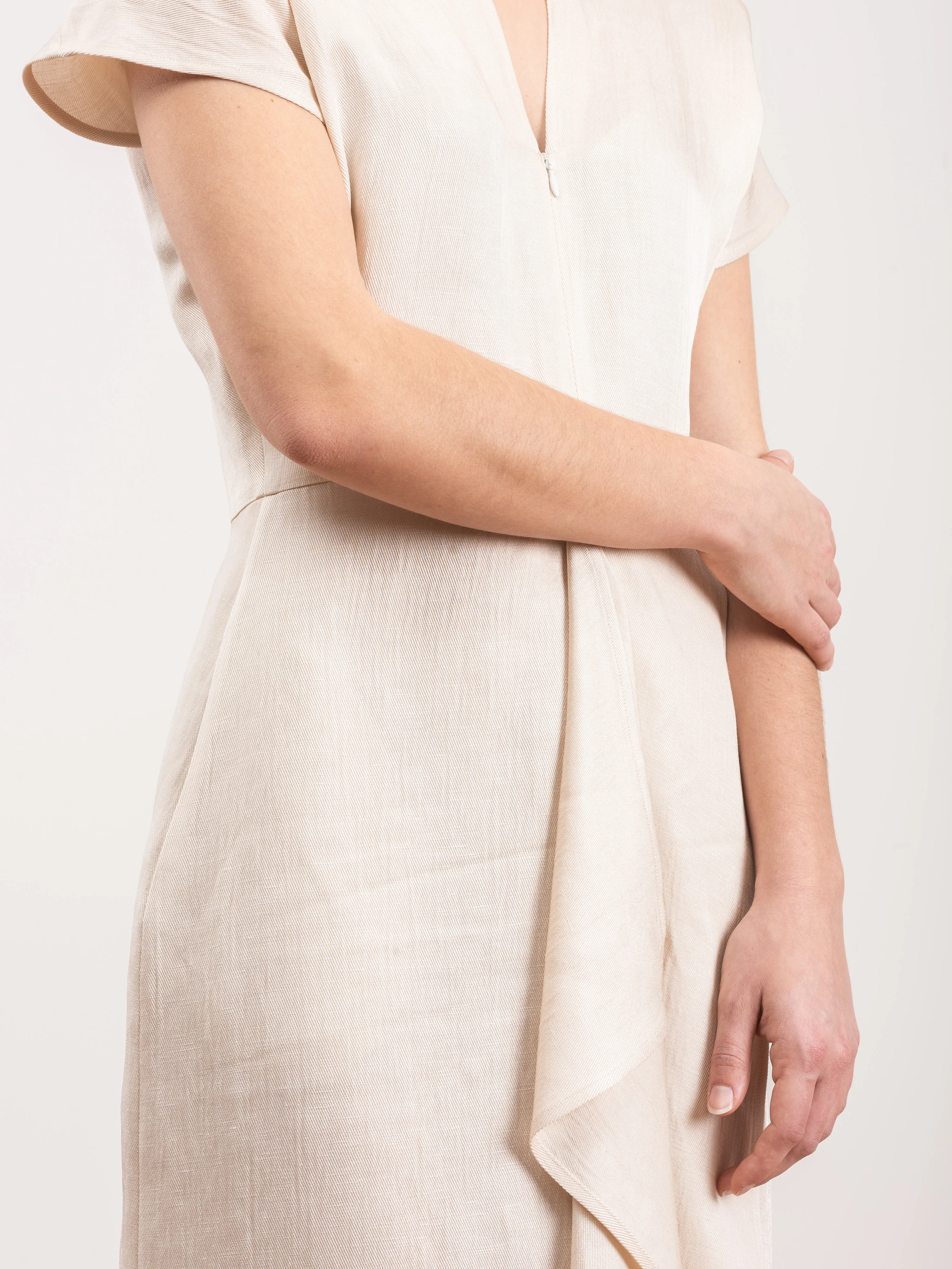 long freya linen drape dress - Image 5
