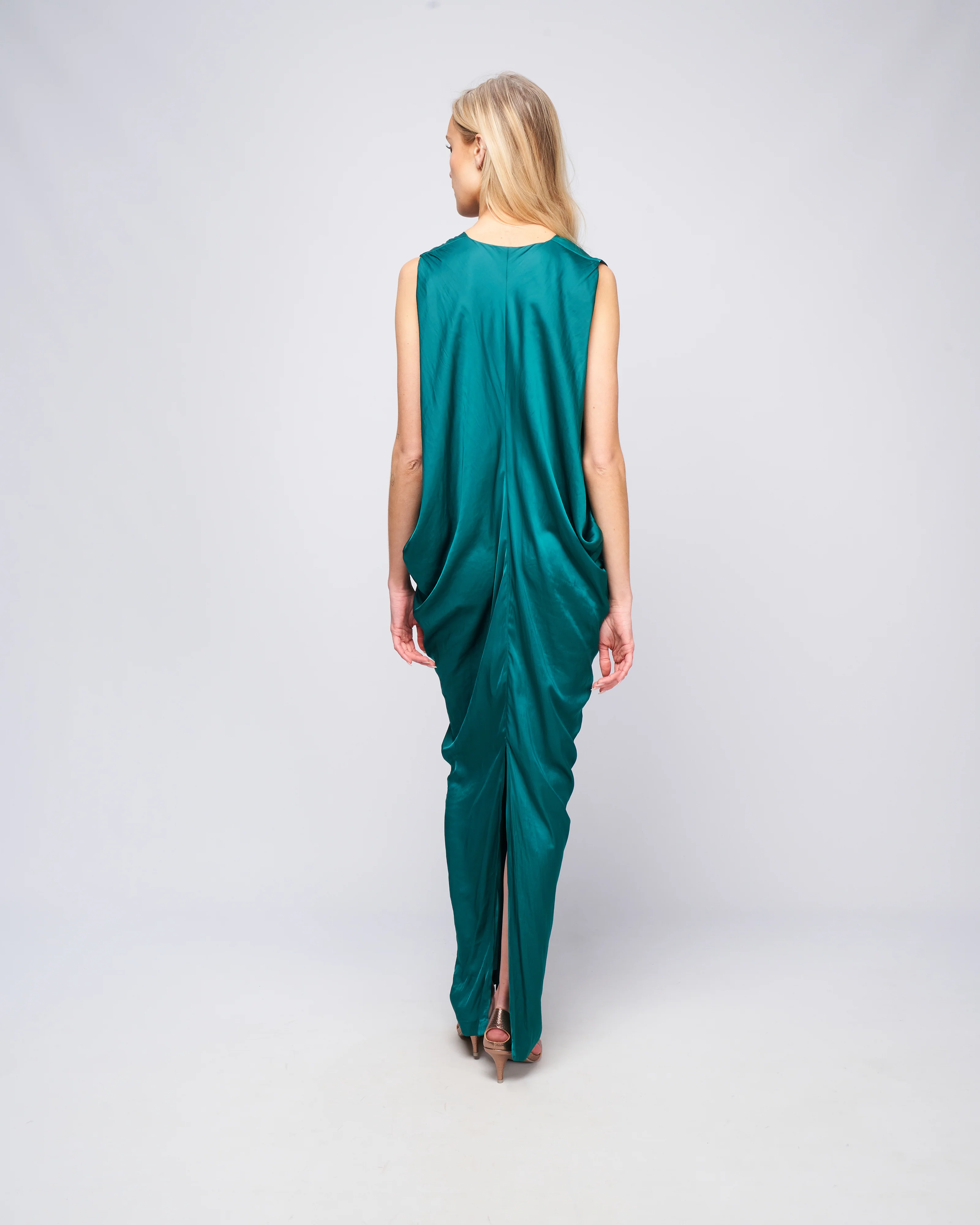 long libi dress- drift - deep teal - Image 4