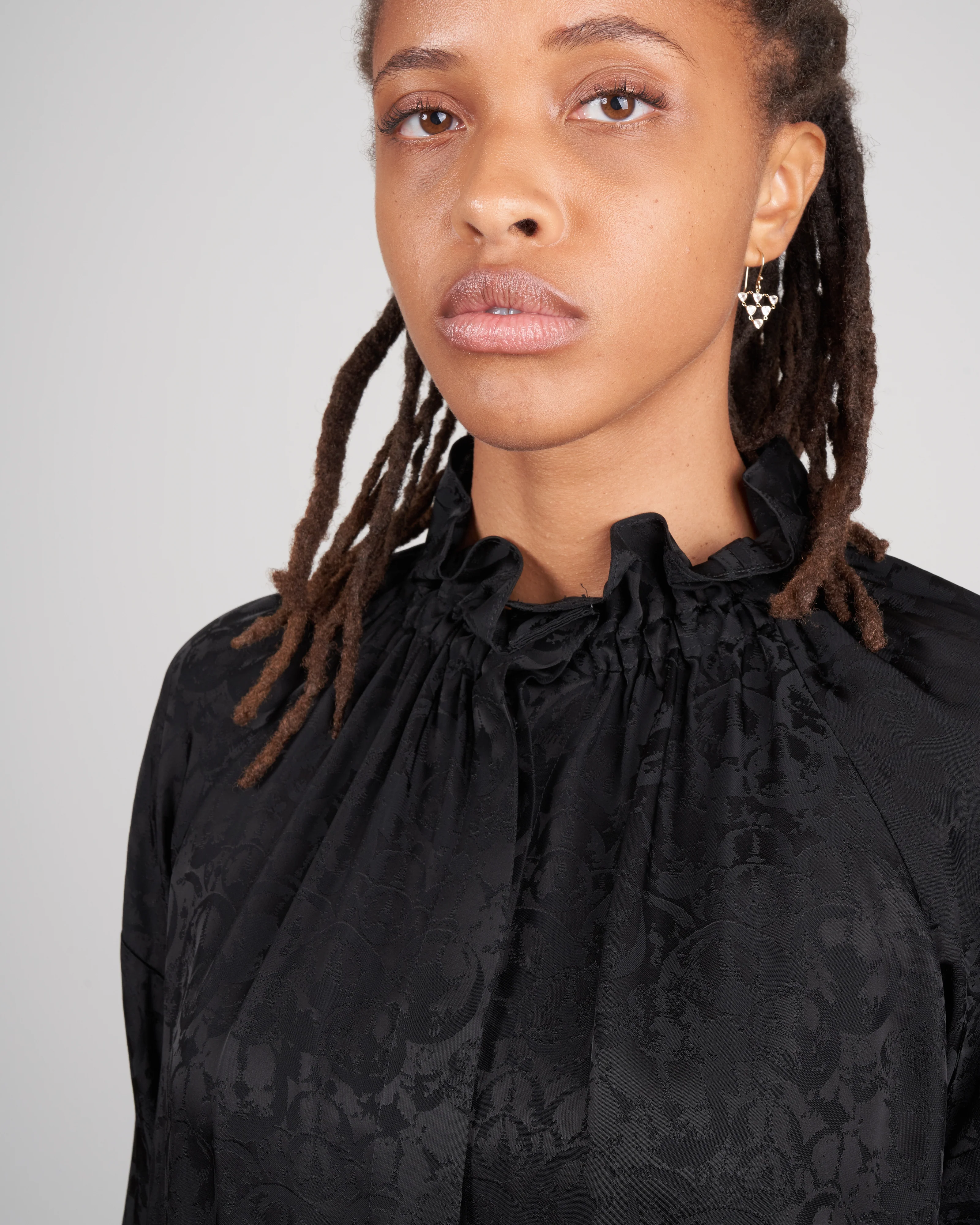long sleeve ram gaban top - black jacquard - Image 5