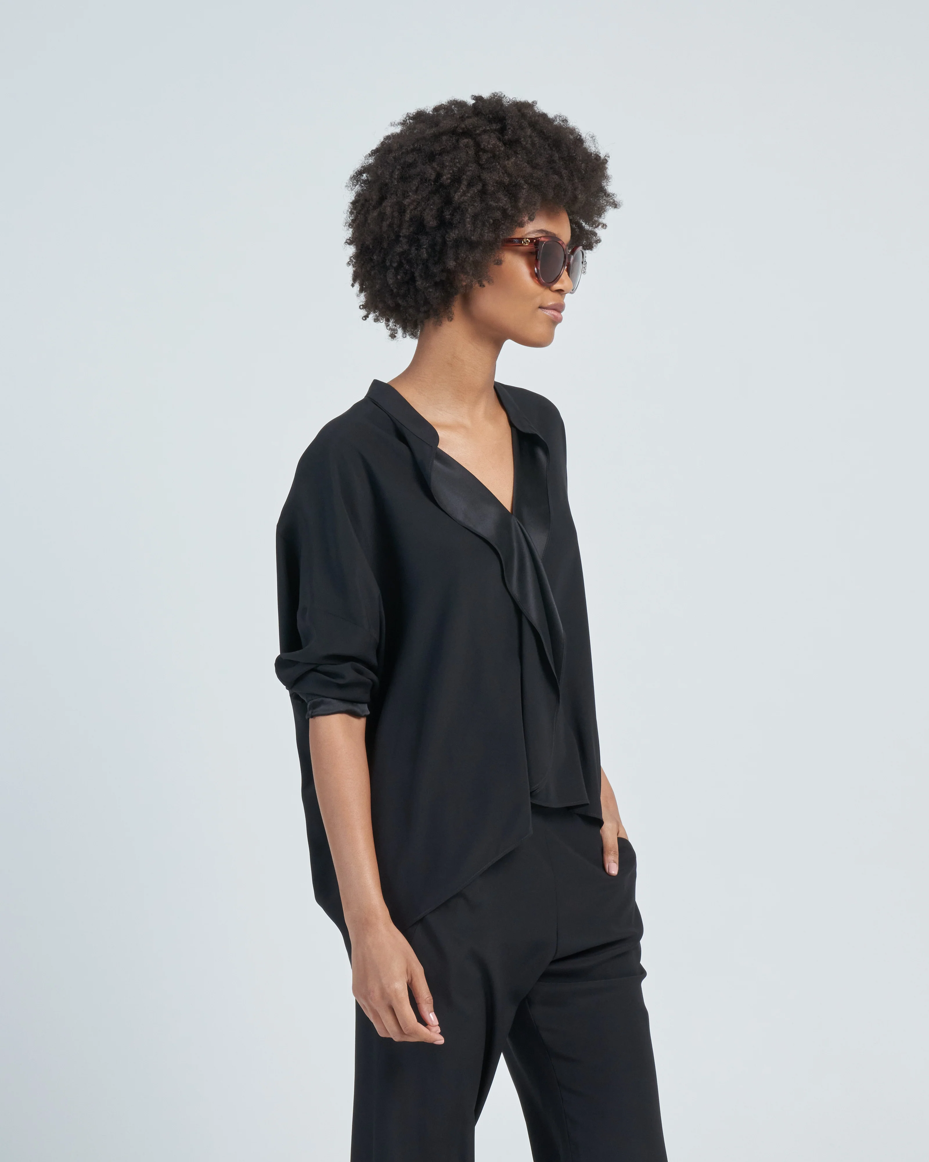 long sleeve silk fin gaban shirt - Image 3