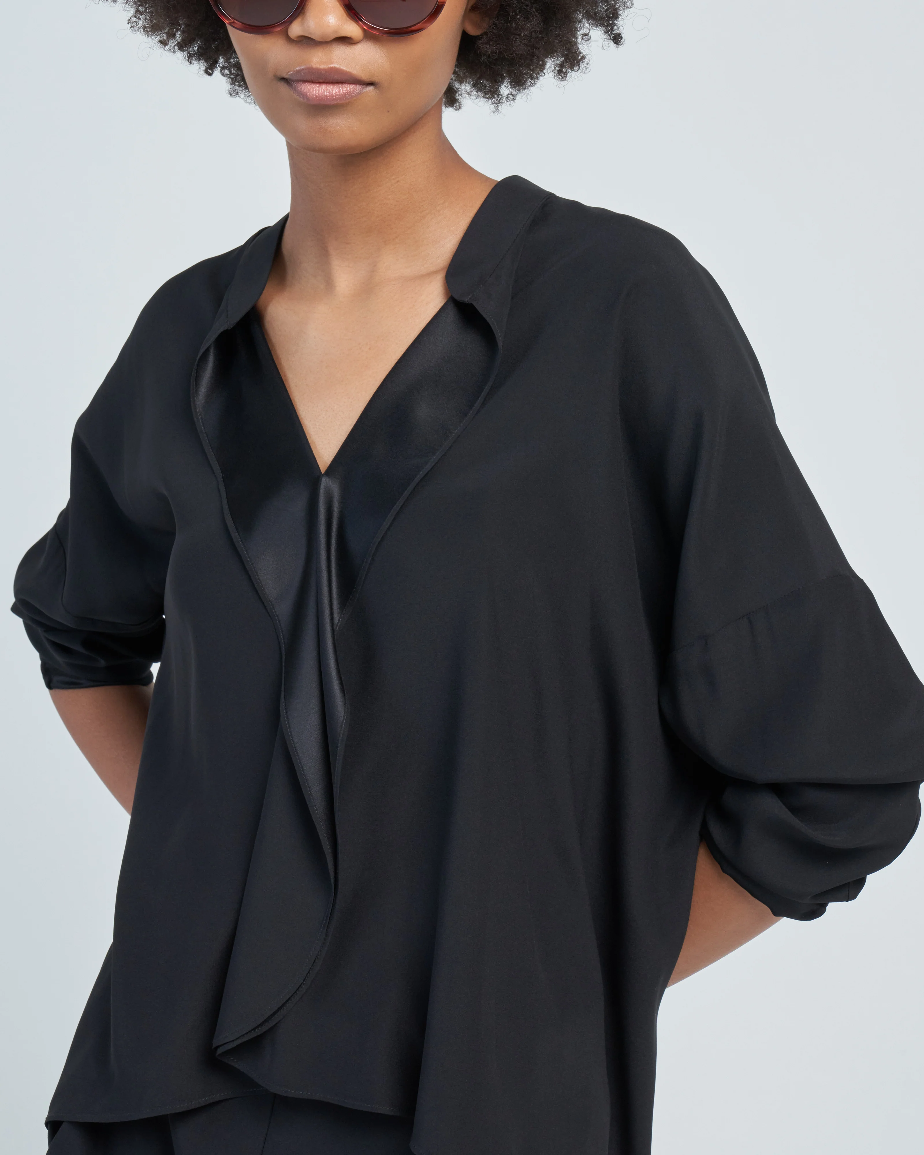 long sleeve silk fin gaban shirt - Image 5