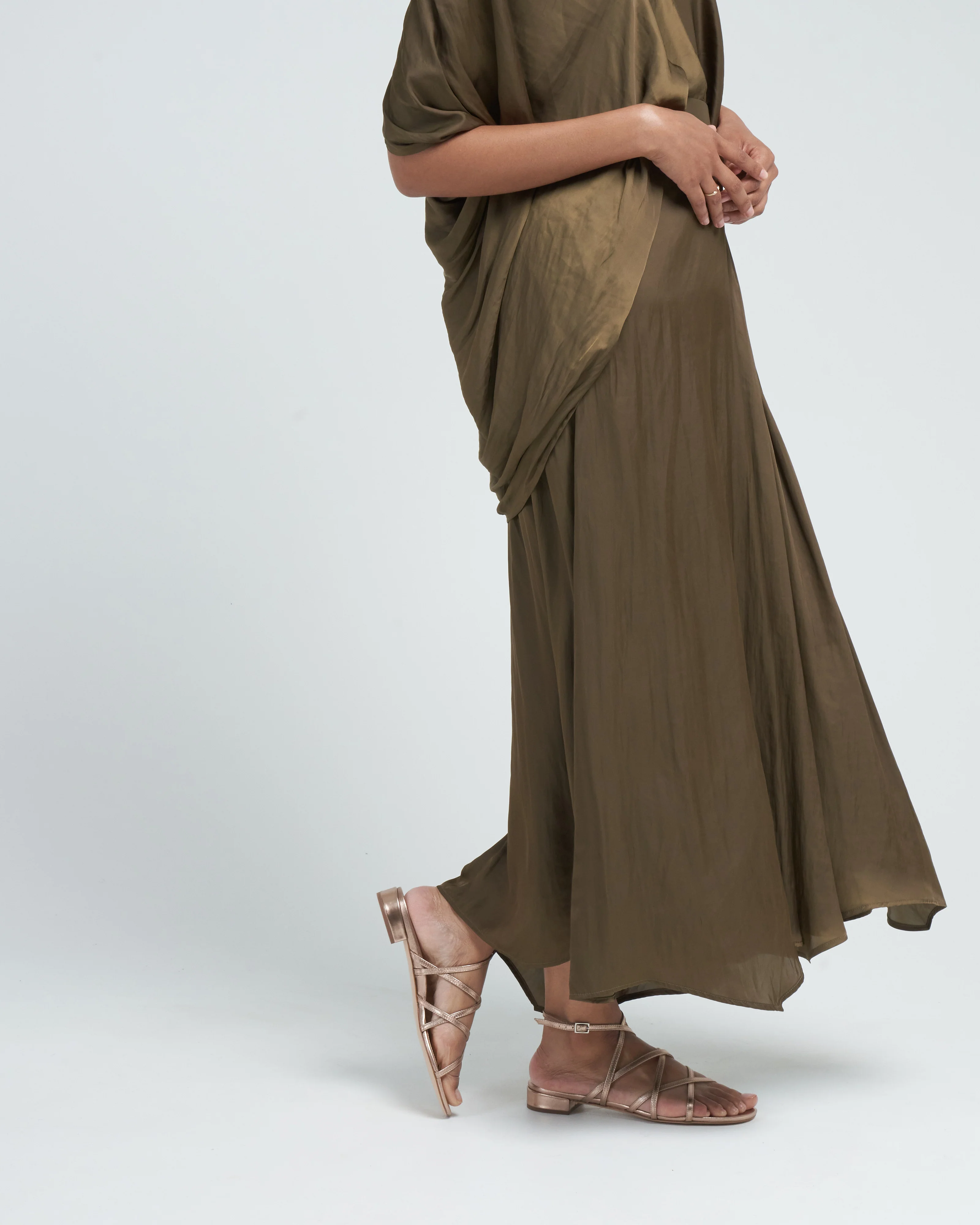 long wave skirt - olive - Image 3