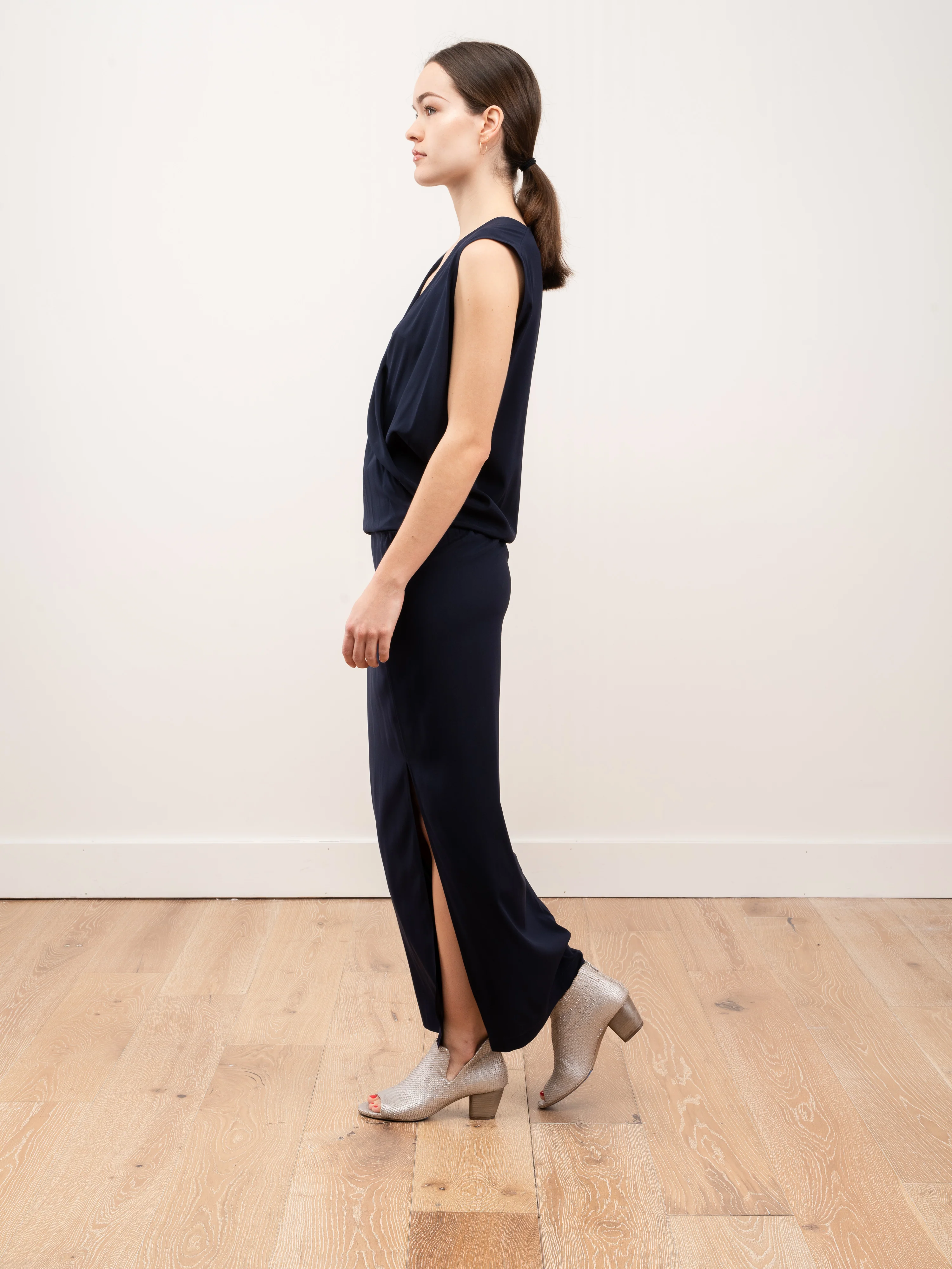 long wrap jazmin dress - ink jet - Image 3