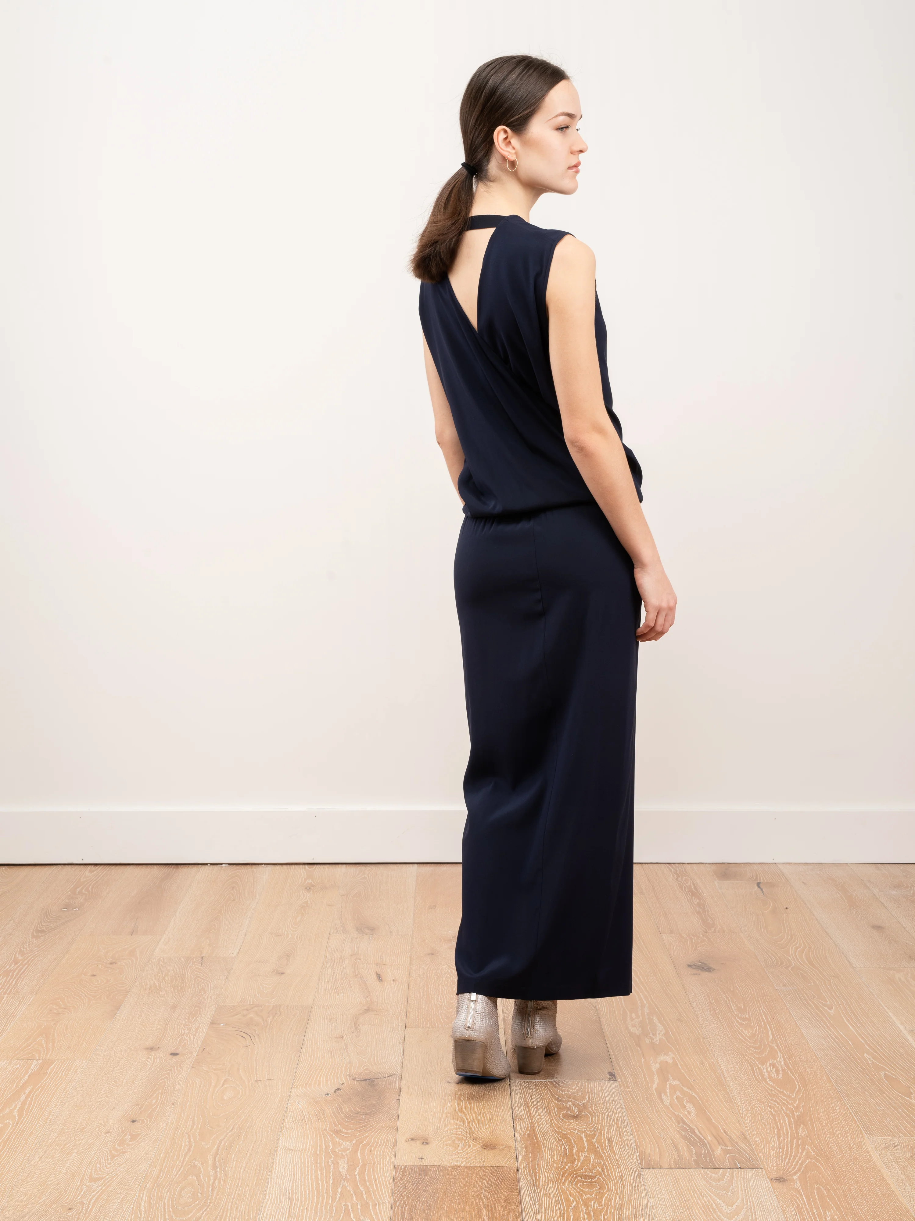 long wrap jazmin dress - ink jet - Image 5