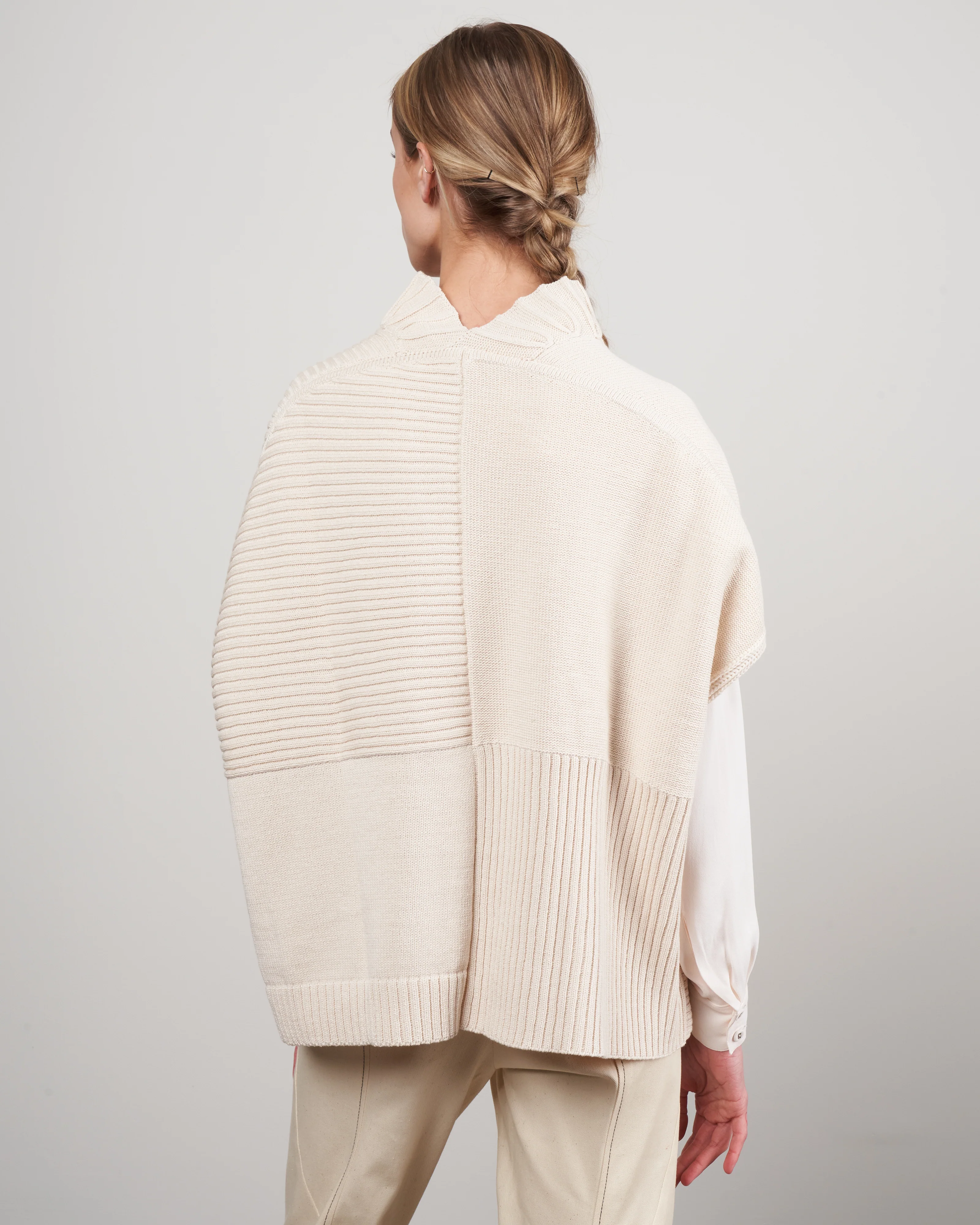 patchwork ruffle shrug - bone - Image 4
