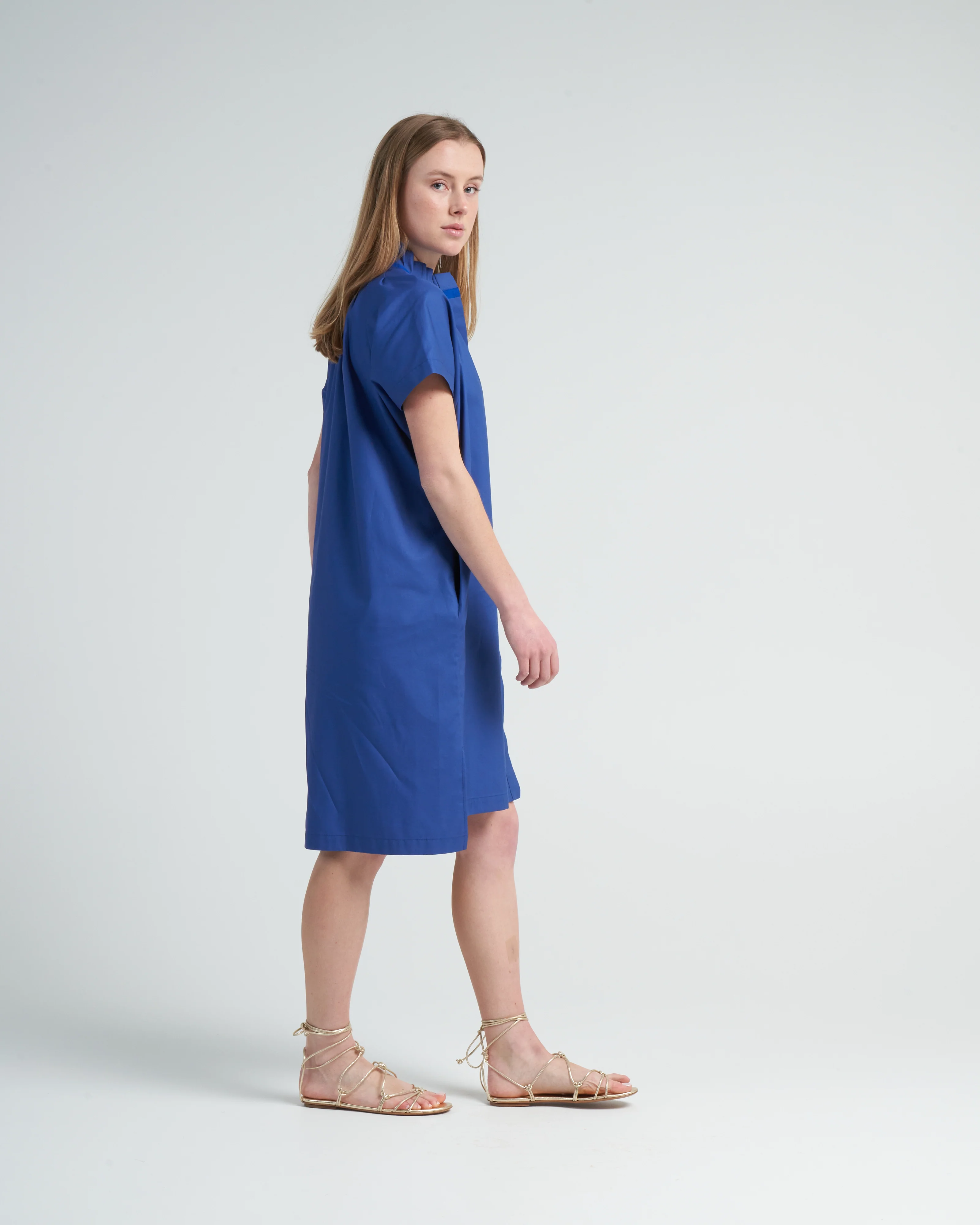 pintuck day dress - royal blue - Image 3