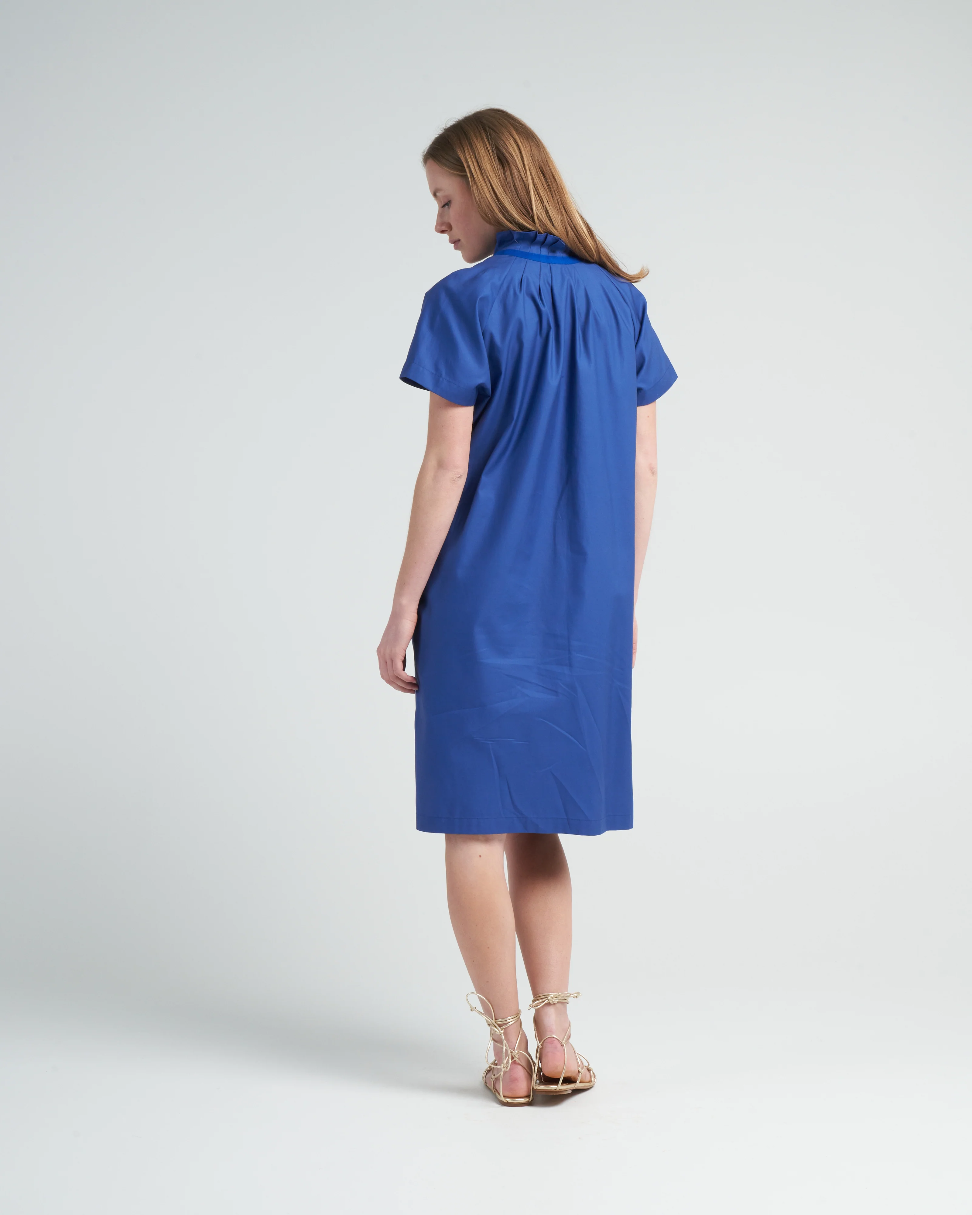pintuck day dress - royal blue - Image 4