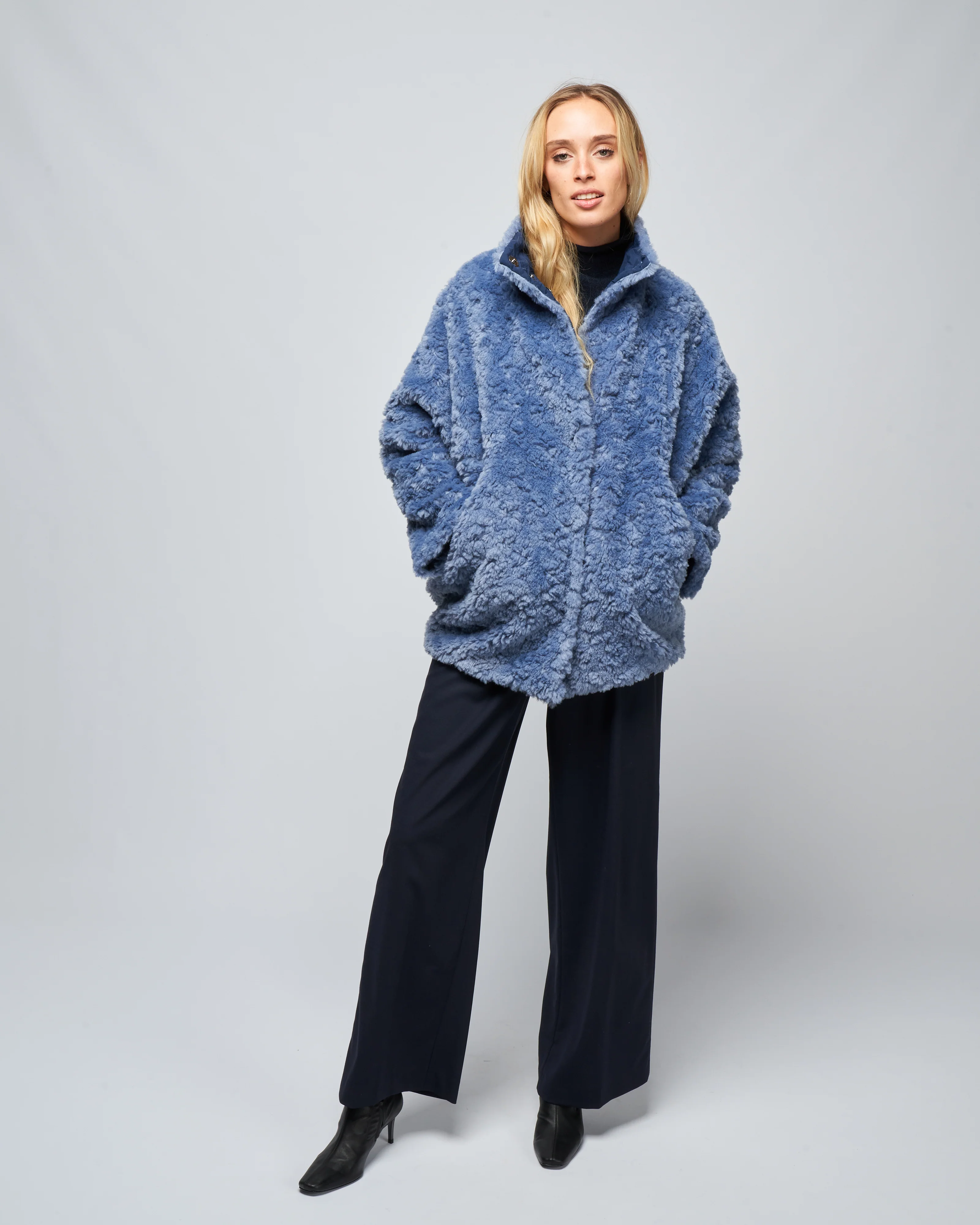 reversible bea parka - dusty blue/ink jet - Image 2