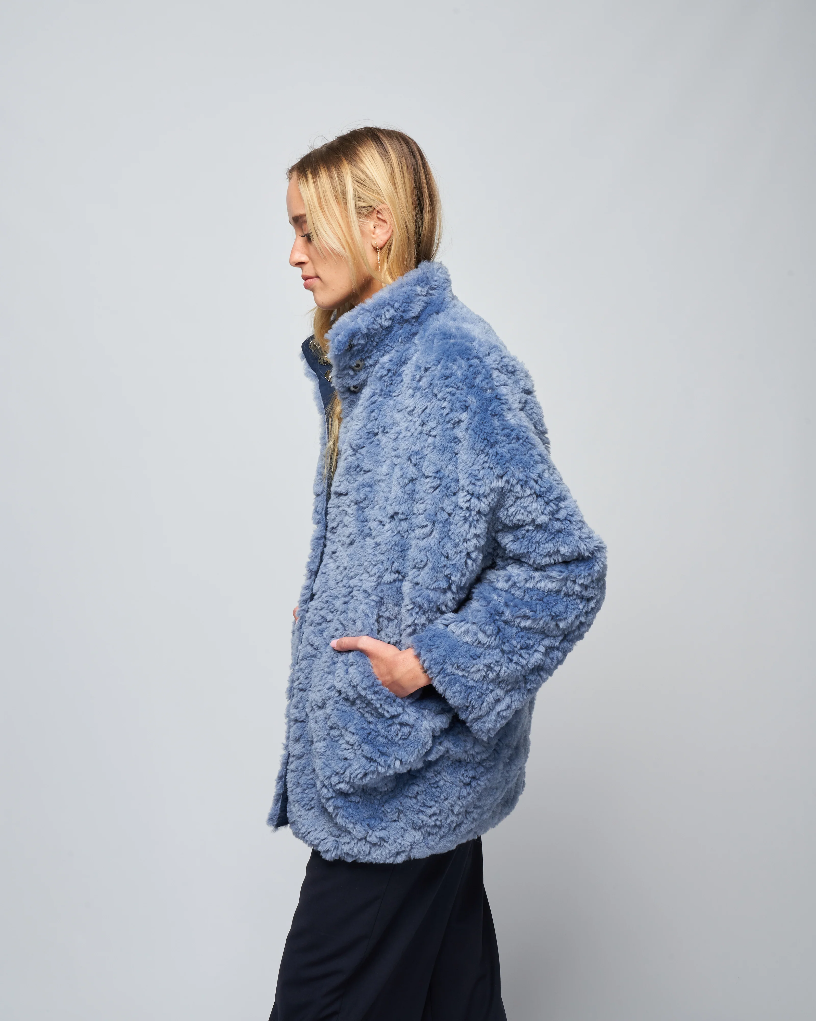 reversible bea parka - dusty blue/ink jet - Image 3