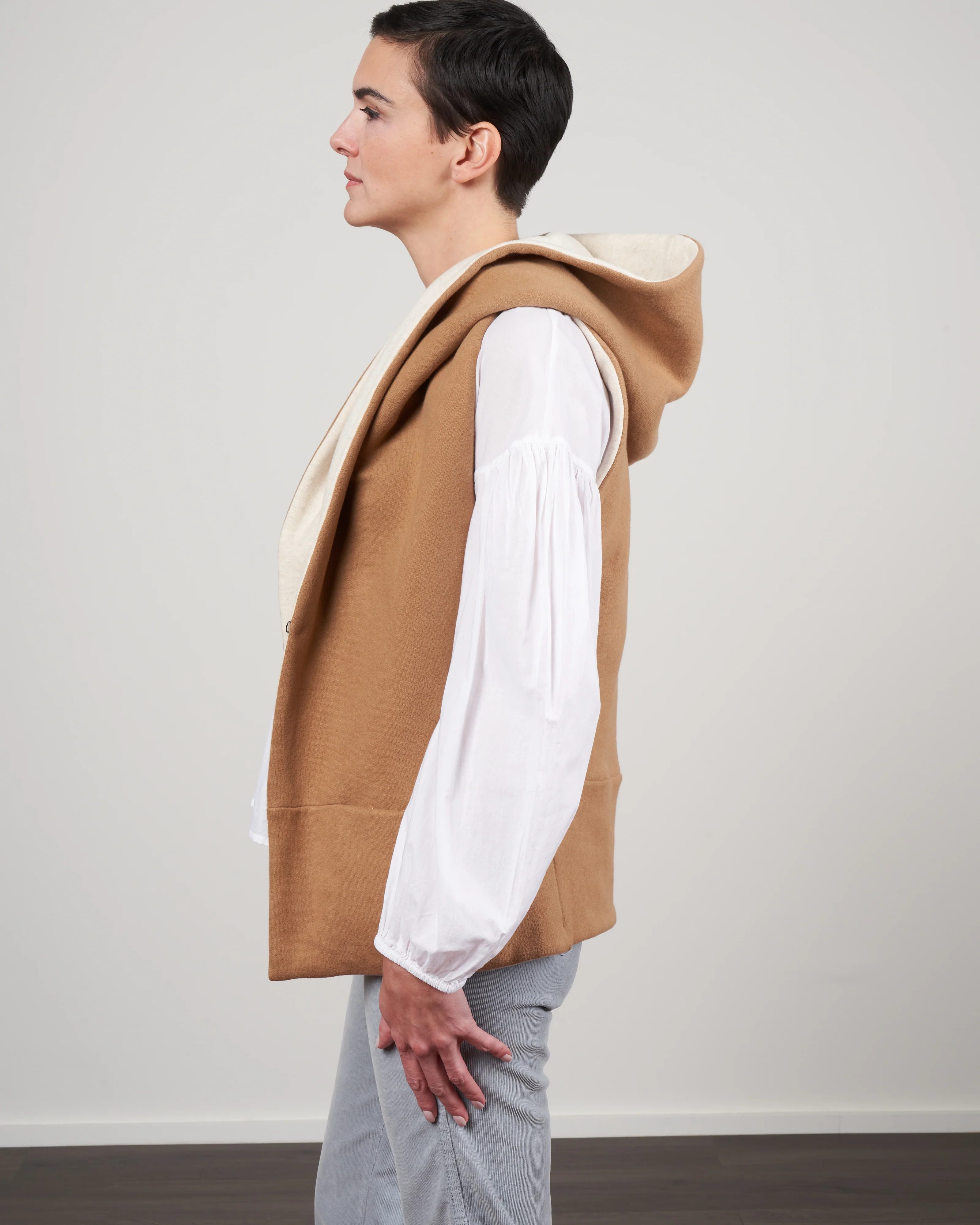 reversible joey jacket vest - camel ivory - Image 3
