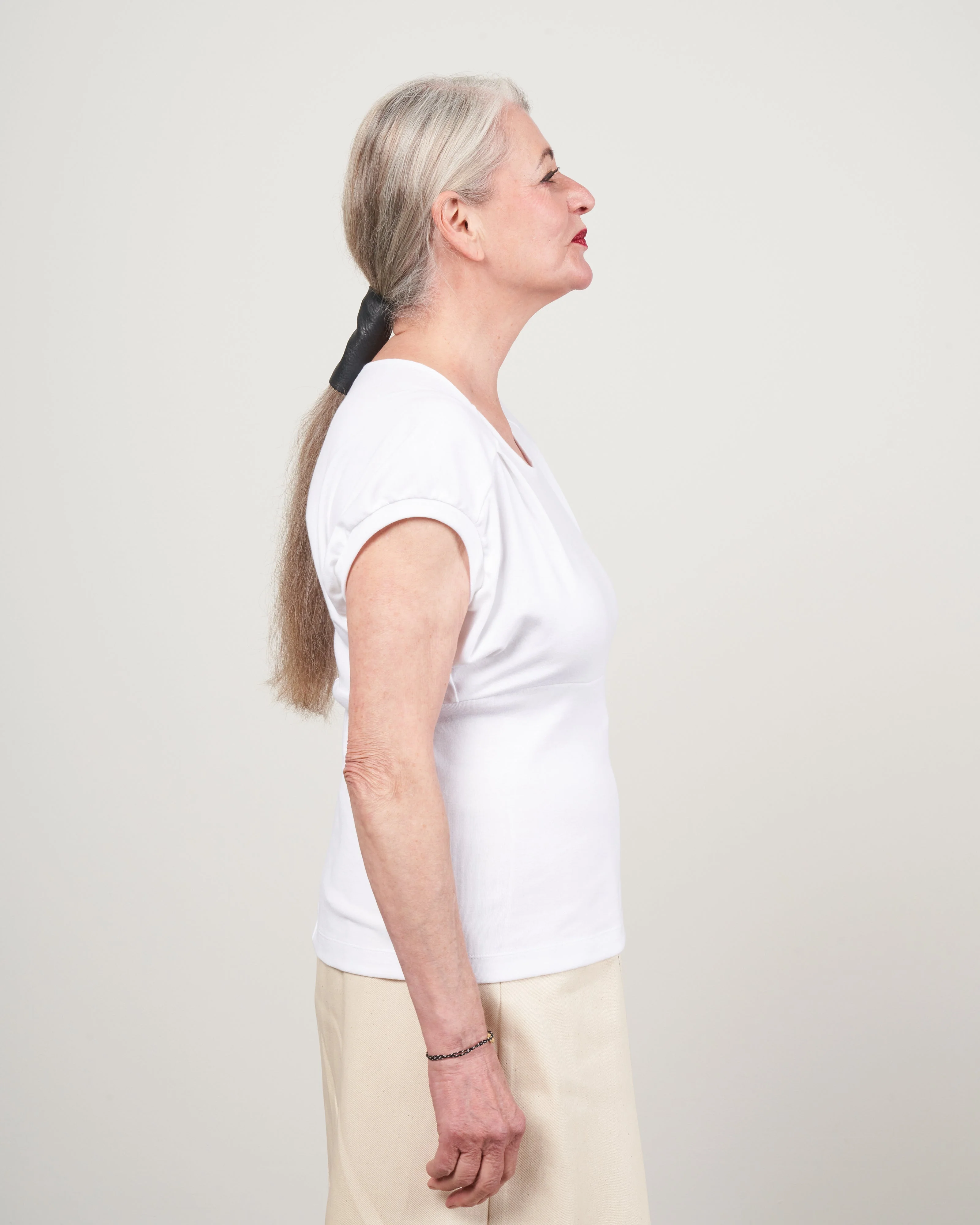 rib ama top - white cotton jersey rib - Image 2