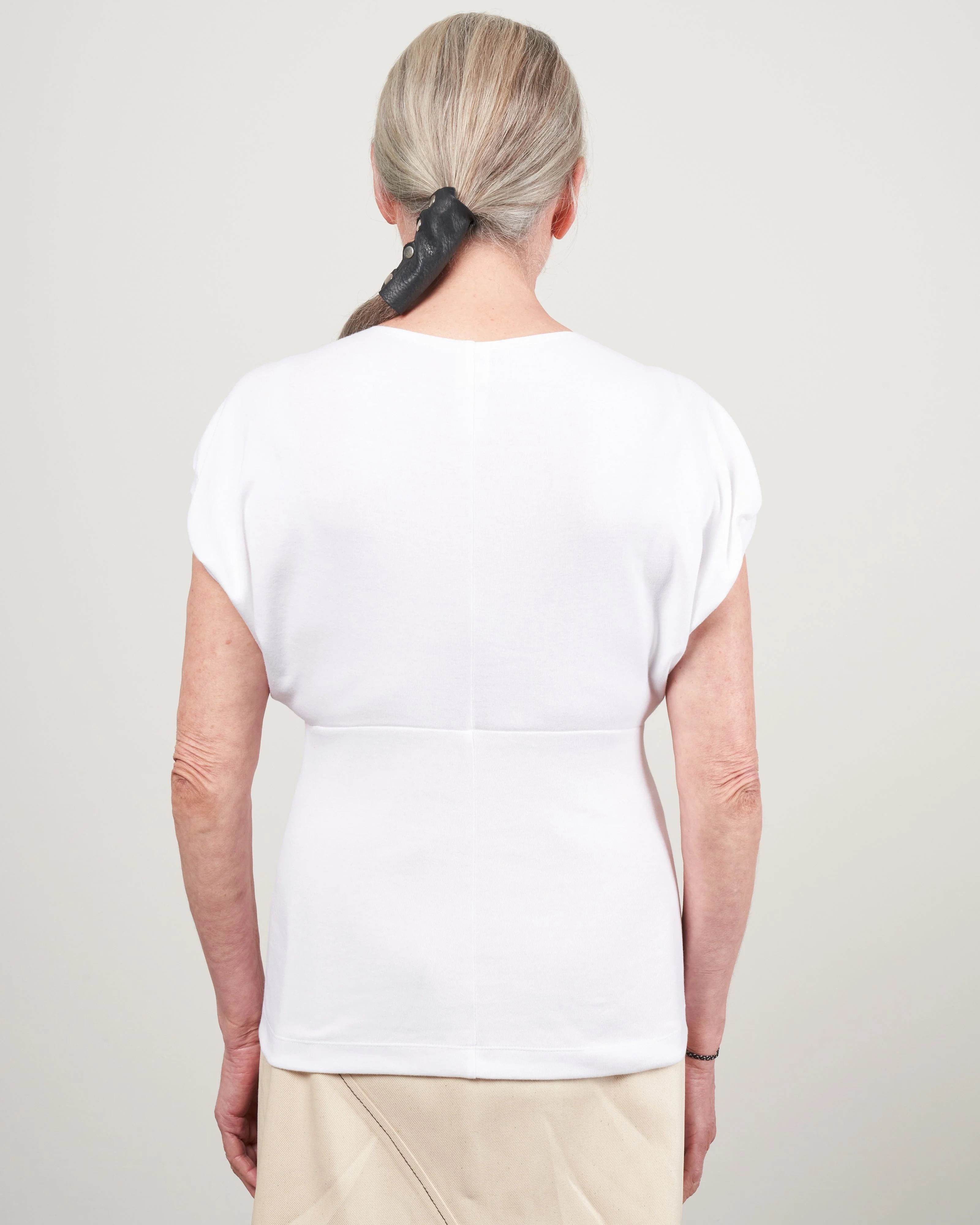 rib ama top - white cotton jersey rib - Image 3