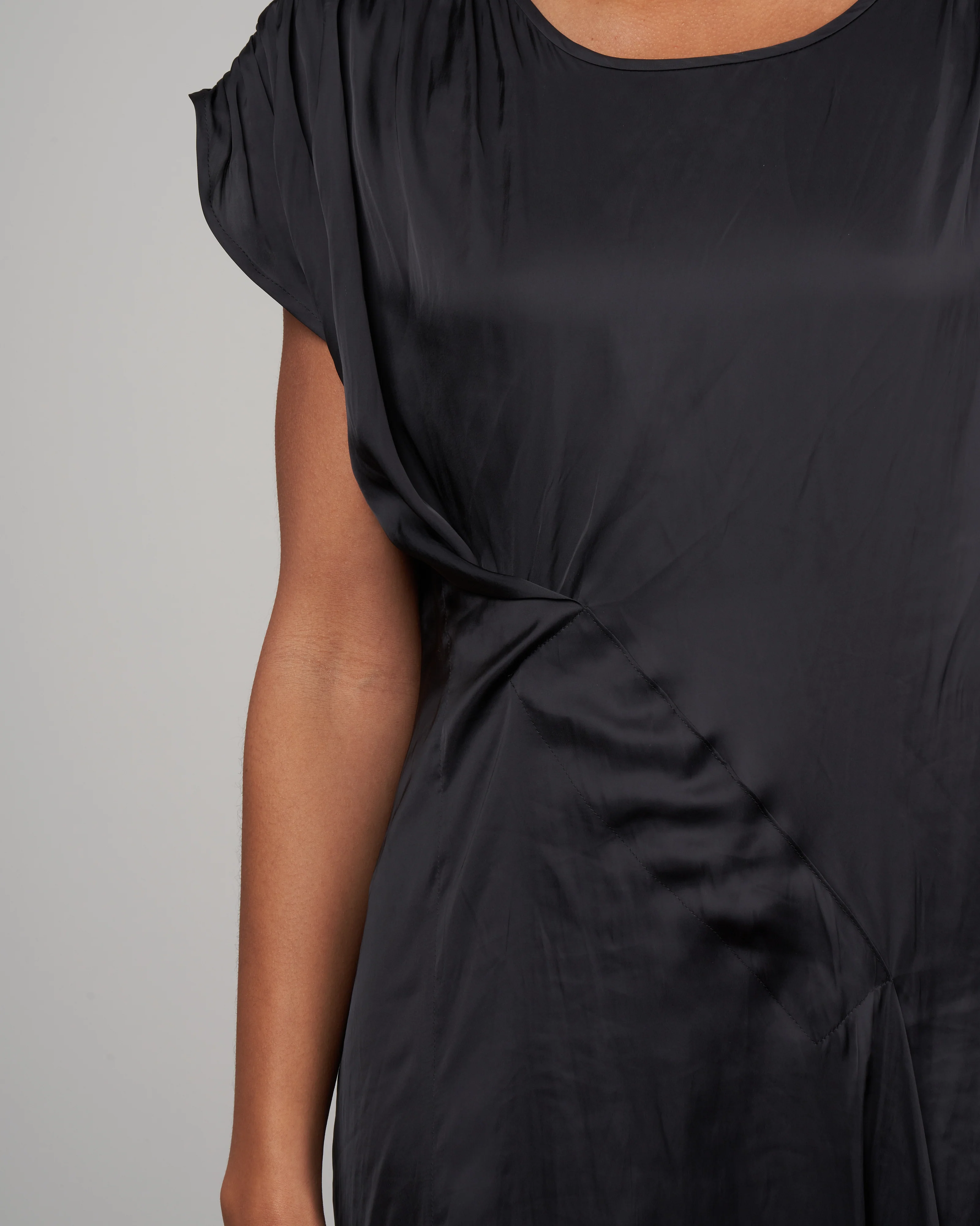 ruched fold dress - black - Image 5