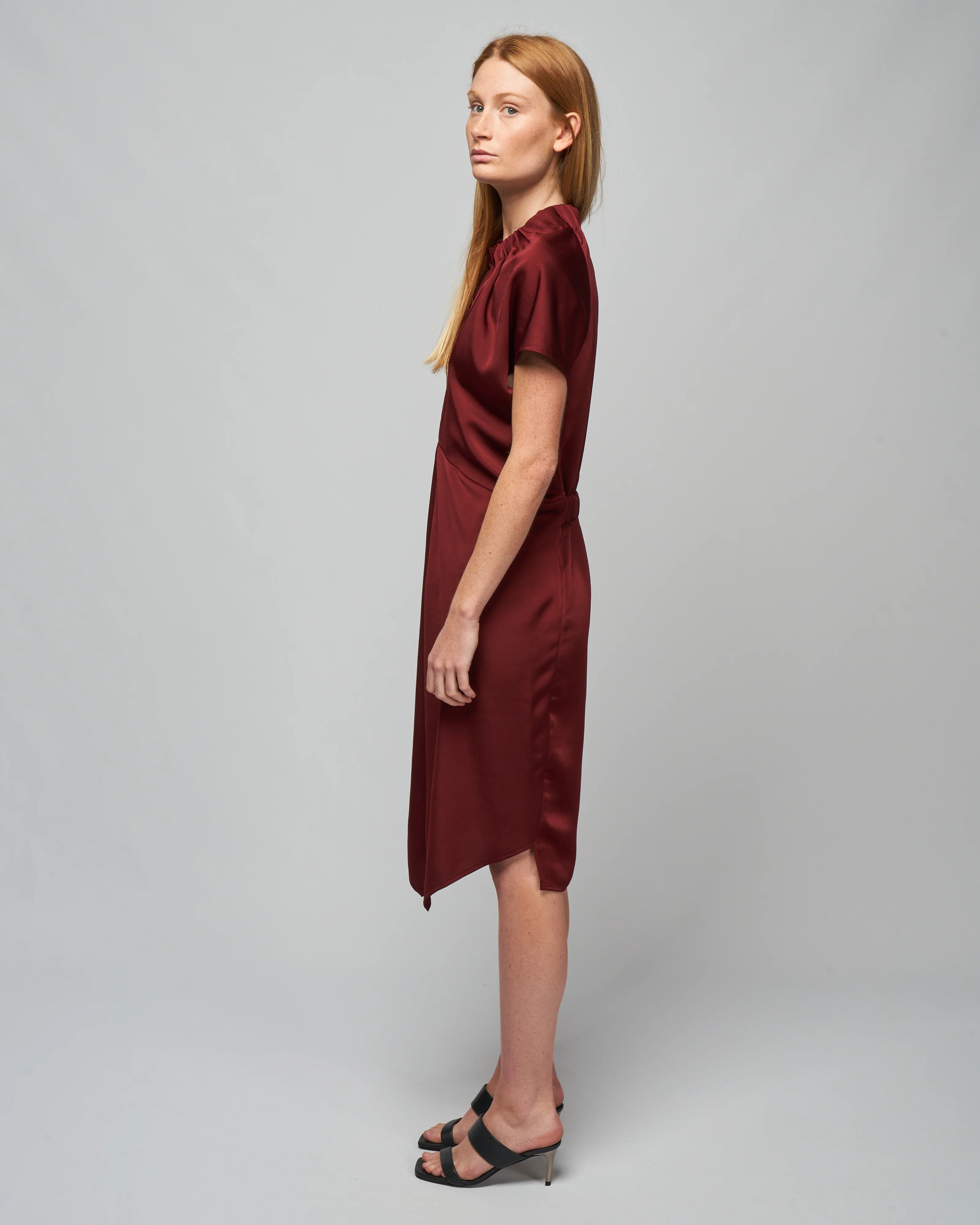ruched stella dress - currant - Image 2