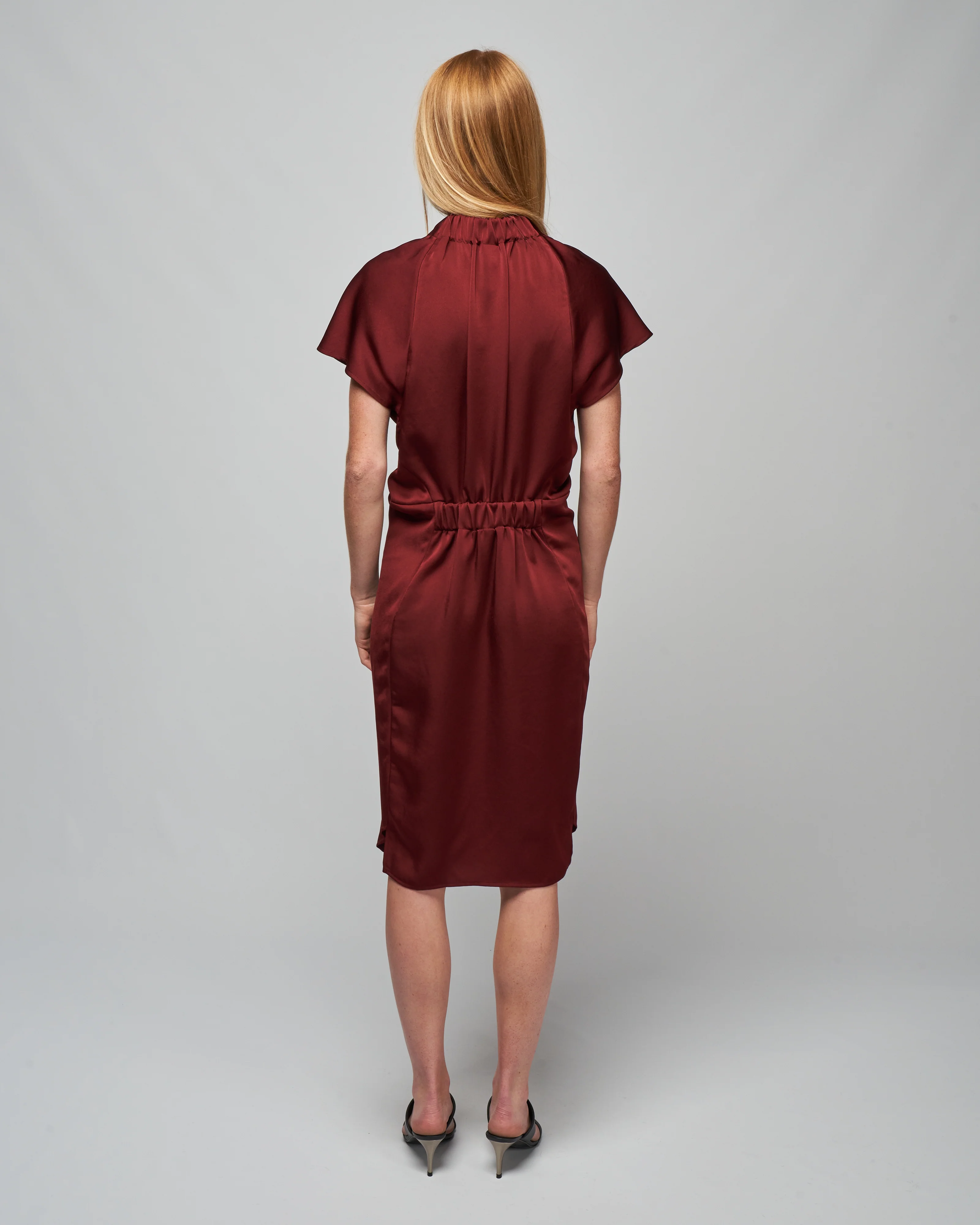 ruched stella dress - currant - Image 3