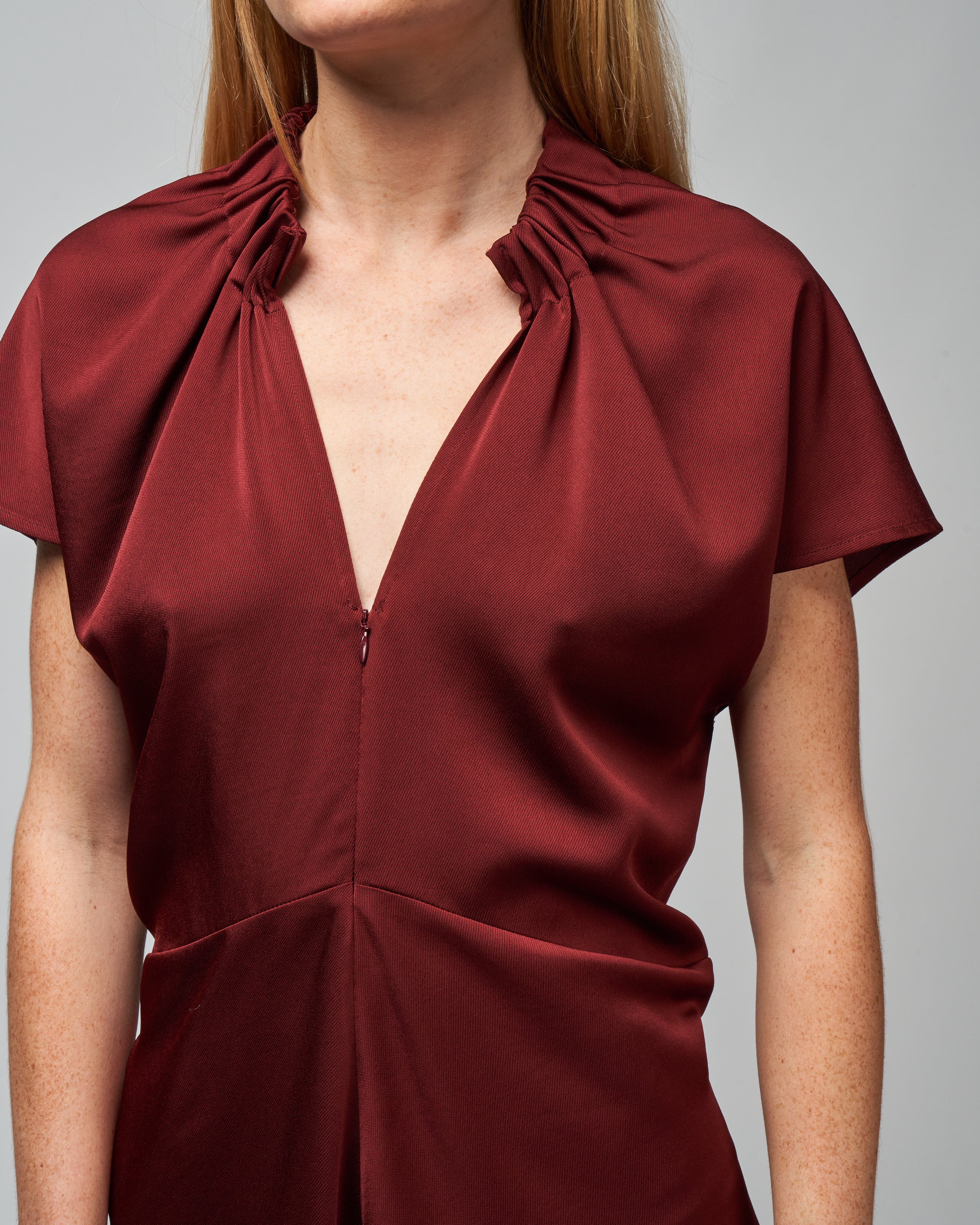 ruched stella dress - currant - Image 4