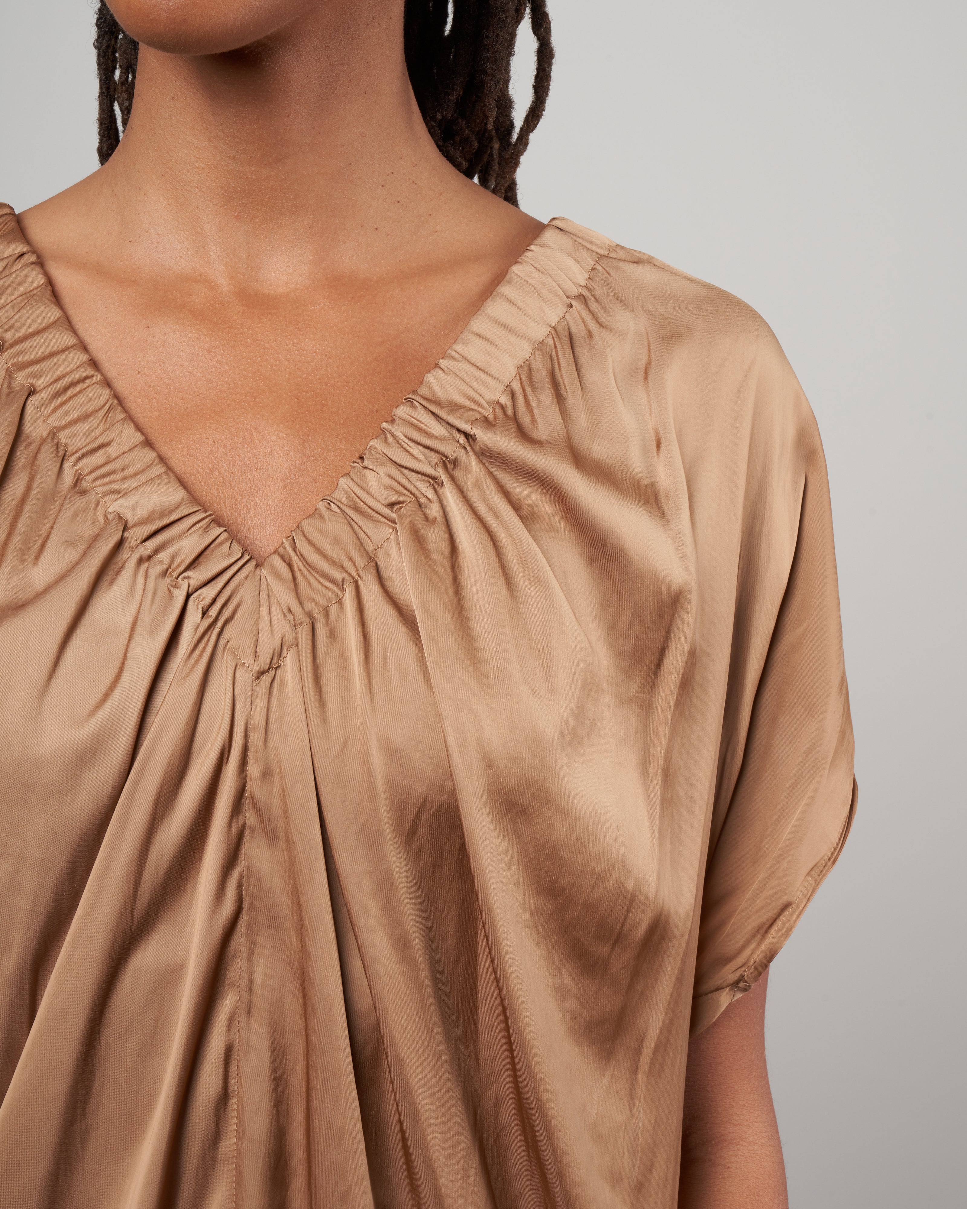ruched tilly dress - sand - Image 4